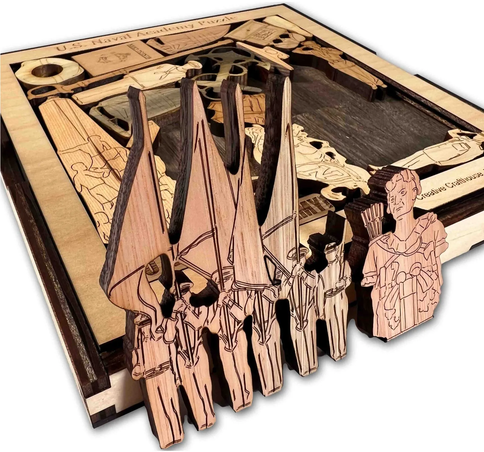 US Naval Academy Puzzle, Wooden Brain Teaser, Veterans Day Gift, USNA Puzzle, Remembrance Gift, Military Navy Puzzle, Navy Veteran Gift - Image 5