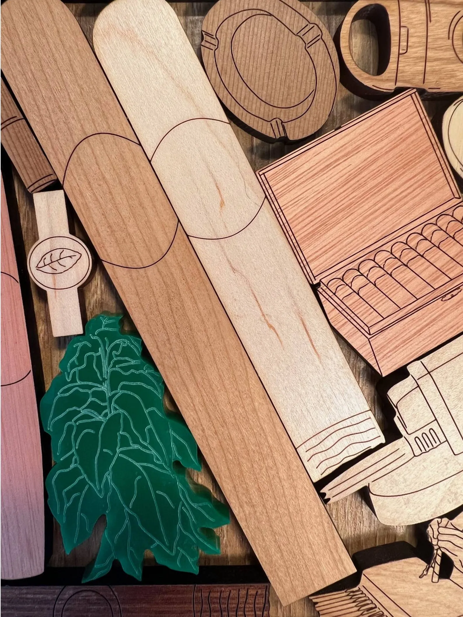 Cigar Lovers Puzzle - Personalizable Perfect Gift for Him - Add a Laser Engraved Name - Brain Teaser with 13 Different Pieces - Image 5