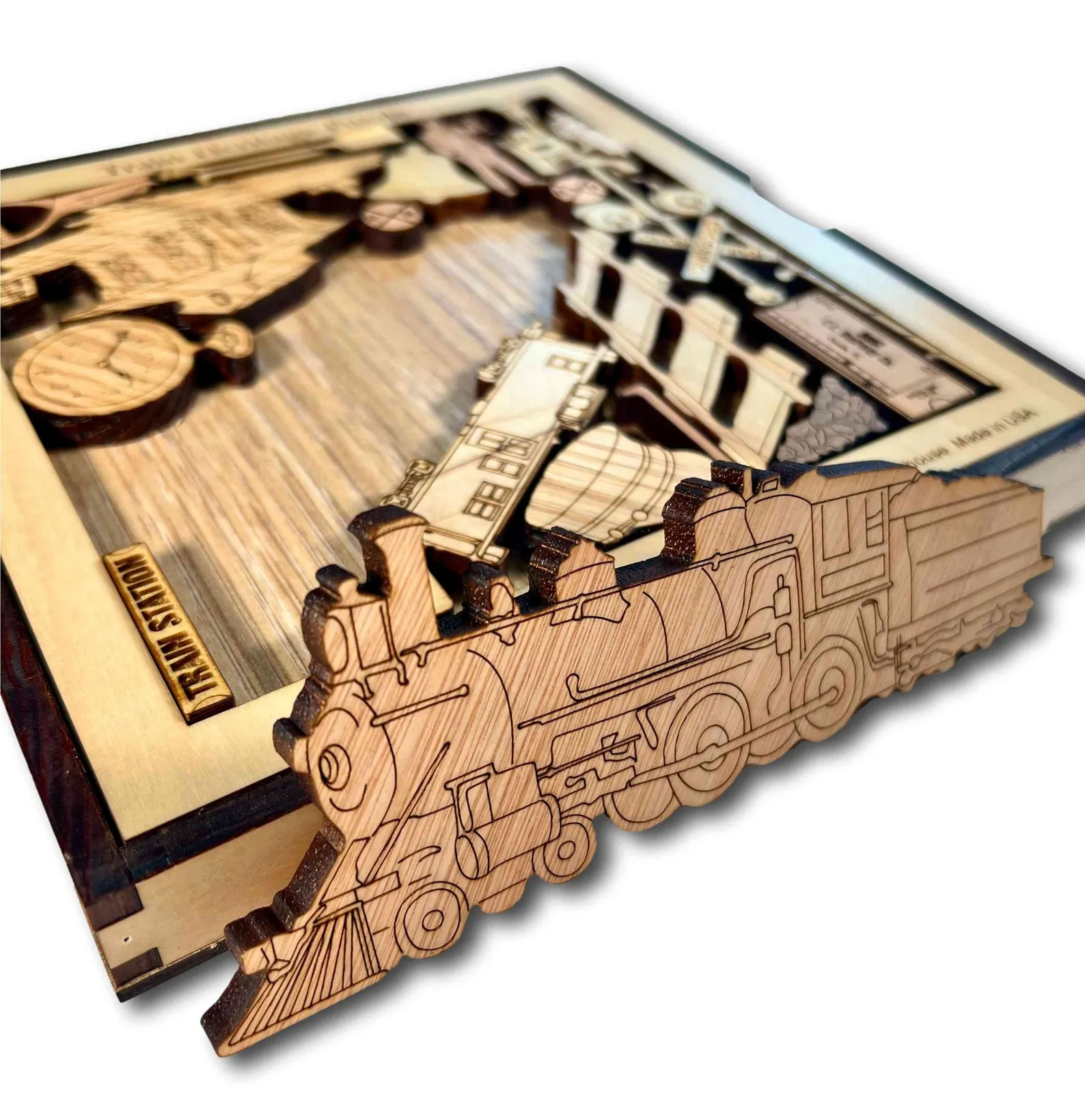 Train Heritage Wood Puzzle - Personalize with a Laser Engraved Name or Message