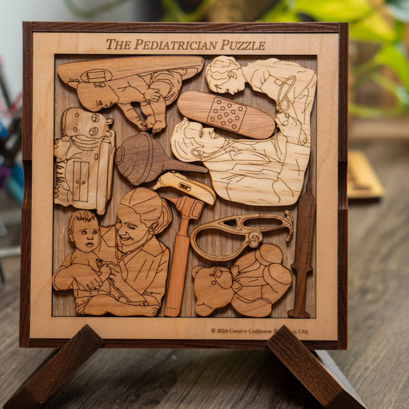Personalizable Gift for Your Pediatrician | Unique Wood Puzzle | Add a Laser Engraved Name or Message | Handmade | The Pediatrician Puzzle