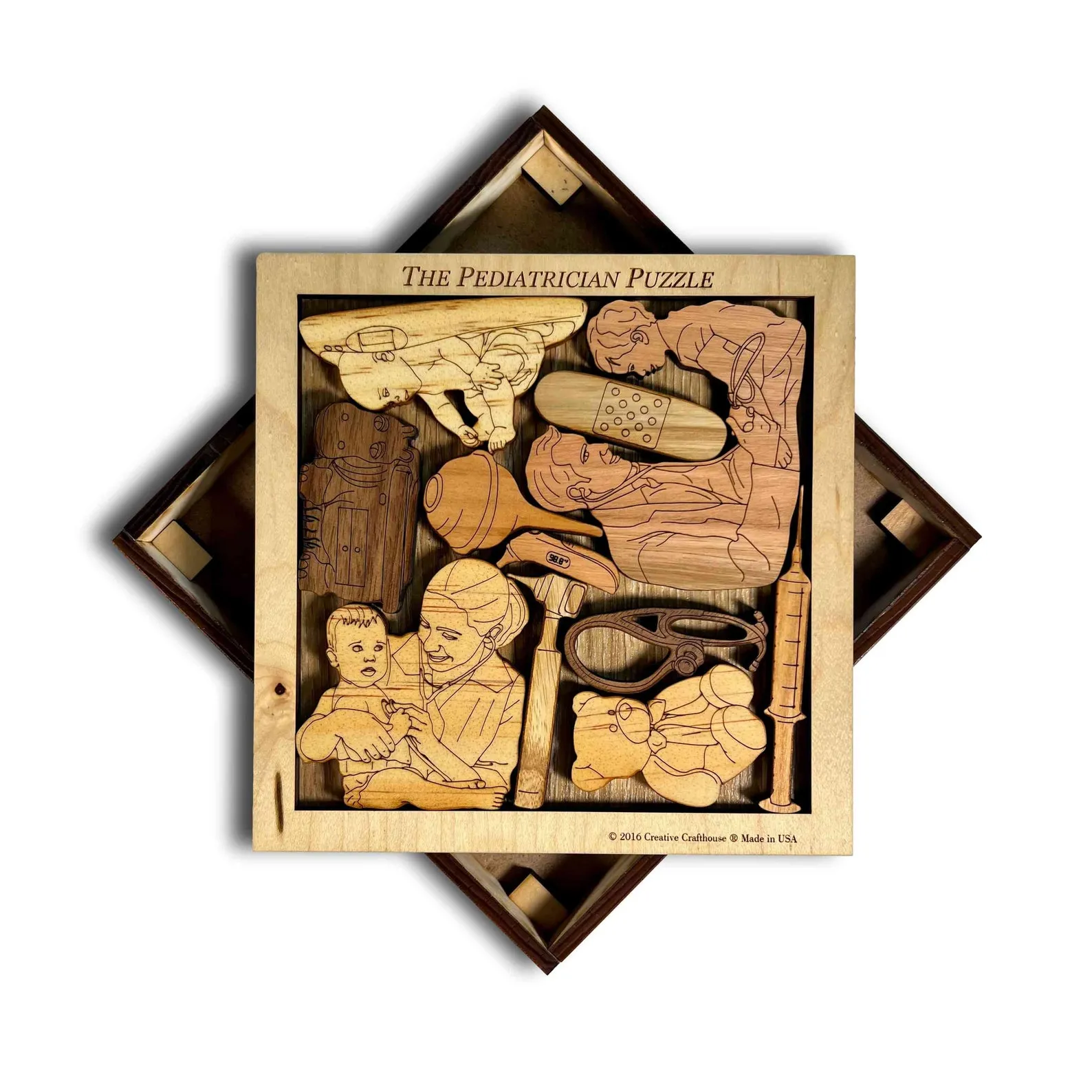 Personalizable Gift for Your Pediatrician | Unique Wood Puzzle | Add a Laser Engraved Name or Message | Handmade | The Pediatrician Puzzle - Image 5