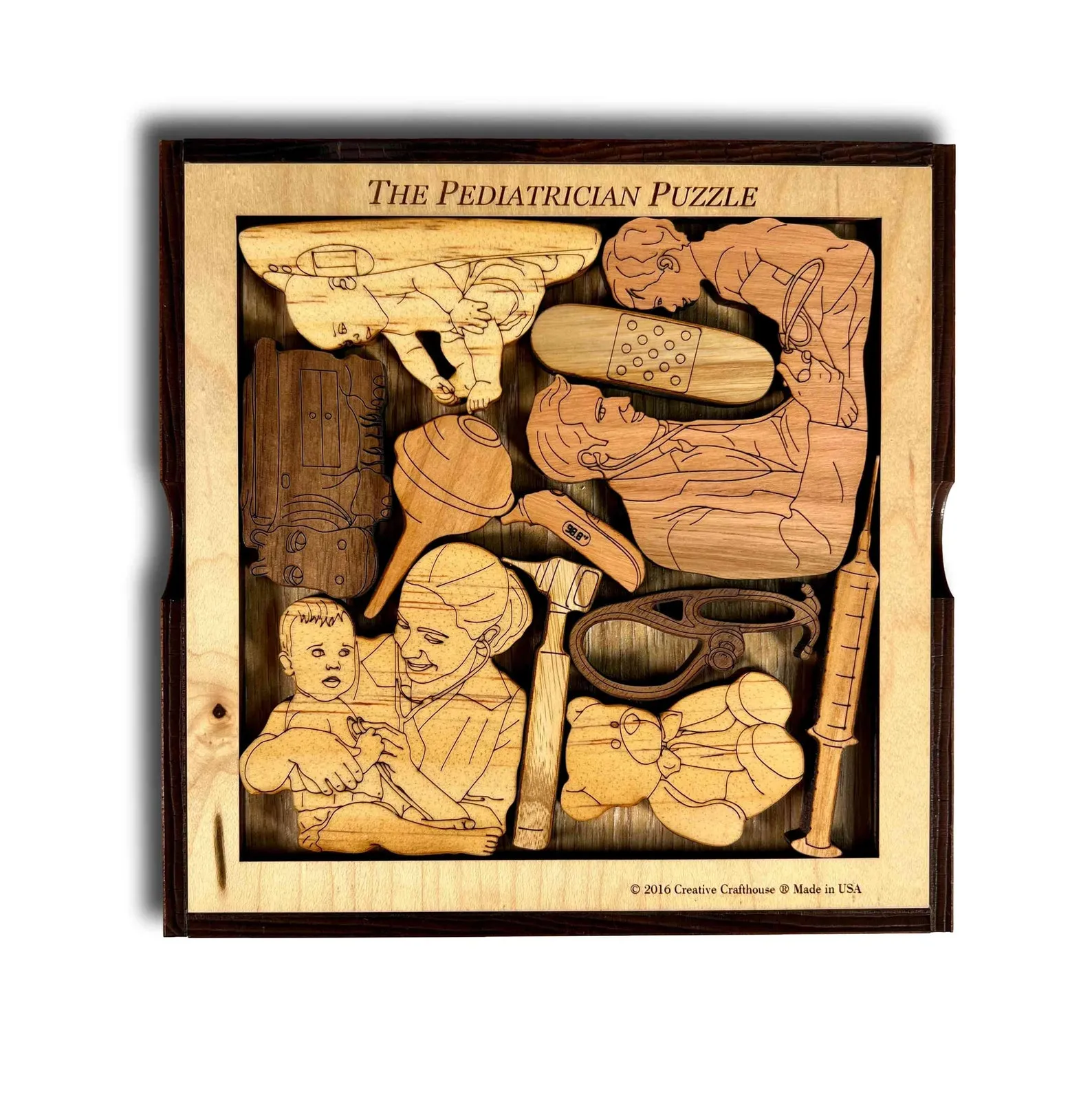 Personalizable Gift for Your Pediatrician | Unique Wood Puzzle | Add a Laser Engraved Name or Message | Handmade | The Pediatrician Puzzle - Image 6