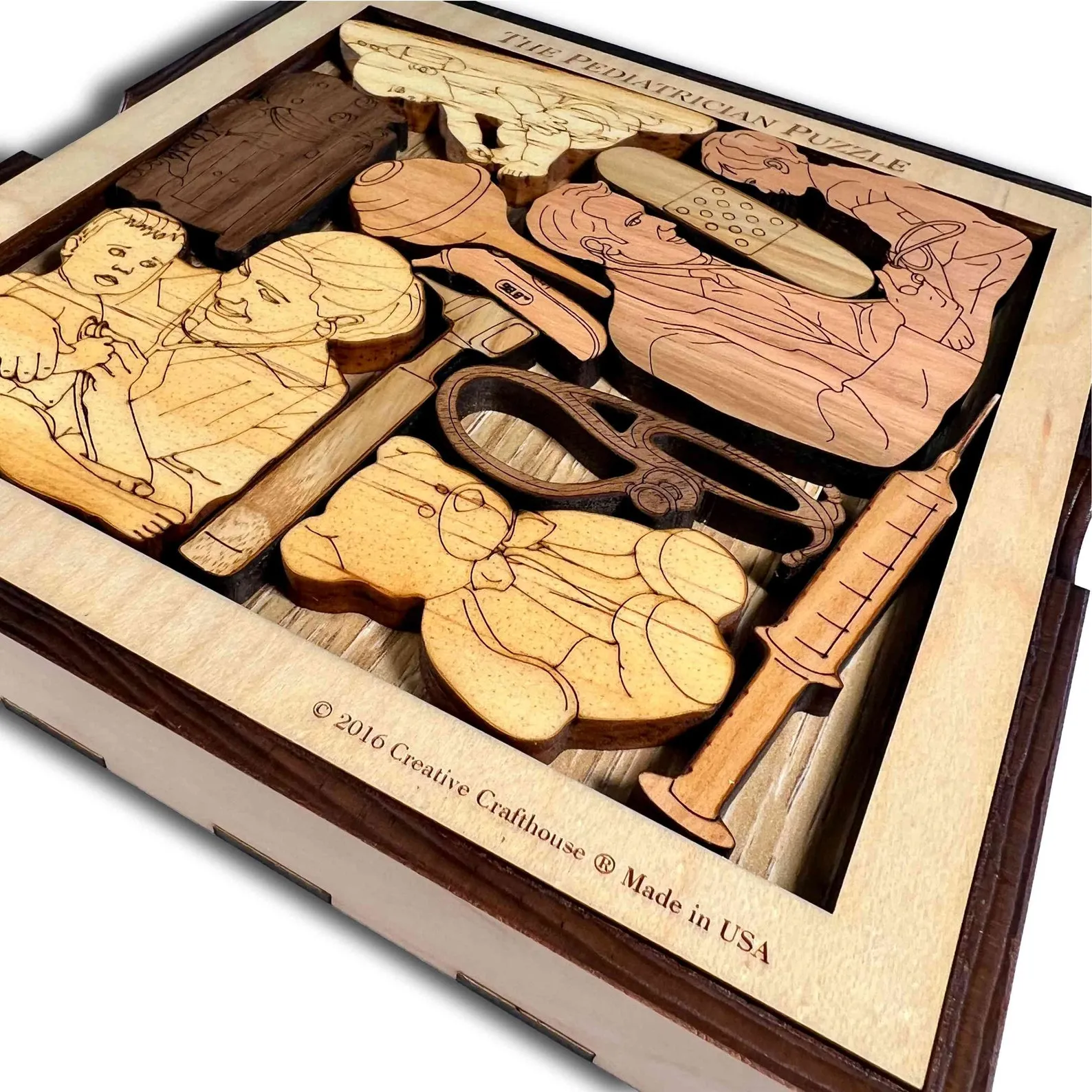 Personalizable Gift for Your Pediatrician | Unique Wood Puzzle | Add a Laser Engraved Name or Message | Handmade | The Pediatrician Puzzle - Image 7