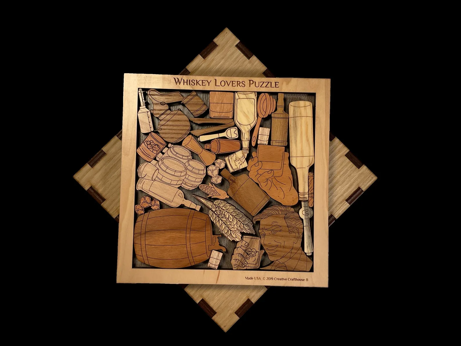 Whiskey Puzzle, Bourbon Gift, Whiskey Lovers Gift, Unique Gift Idea, Personalized Brain Teaser, Whiskey Gift, Scotch Puzzle, Bourbon Puzzle