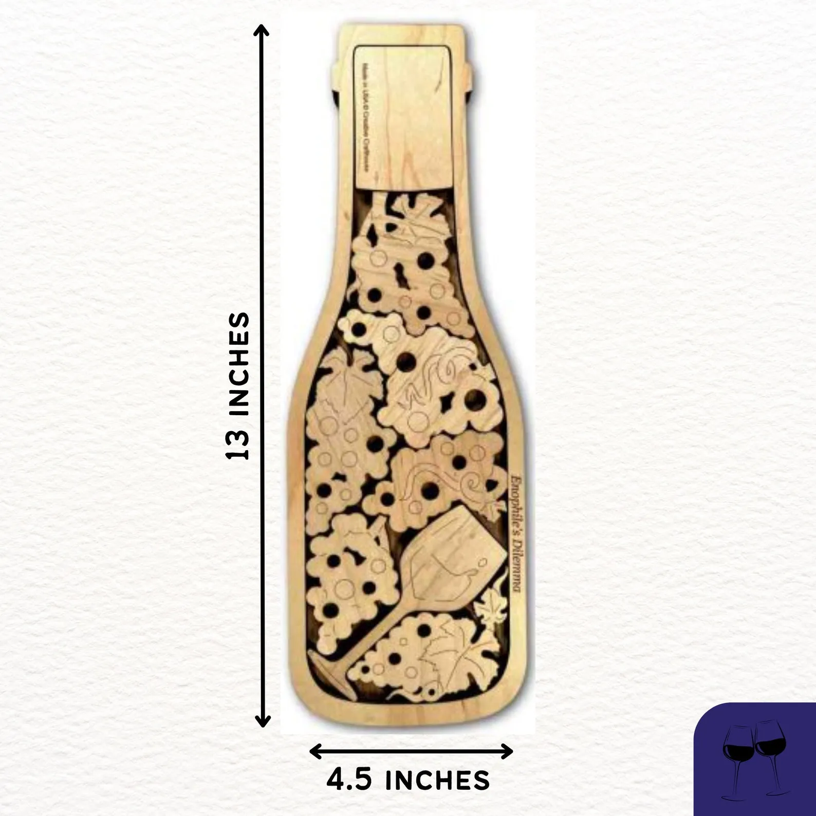 Bottle of Fine Wine Puzzle | Maple Wood Version | Add a Laser Engraved Name or Message - Image 2