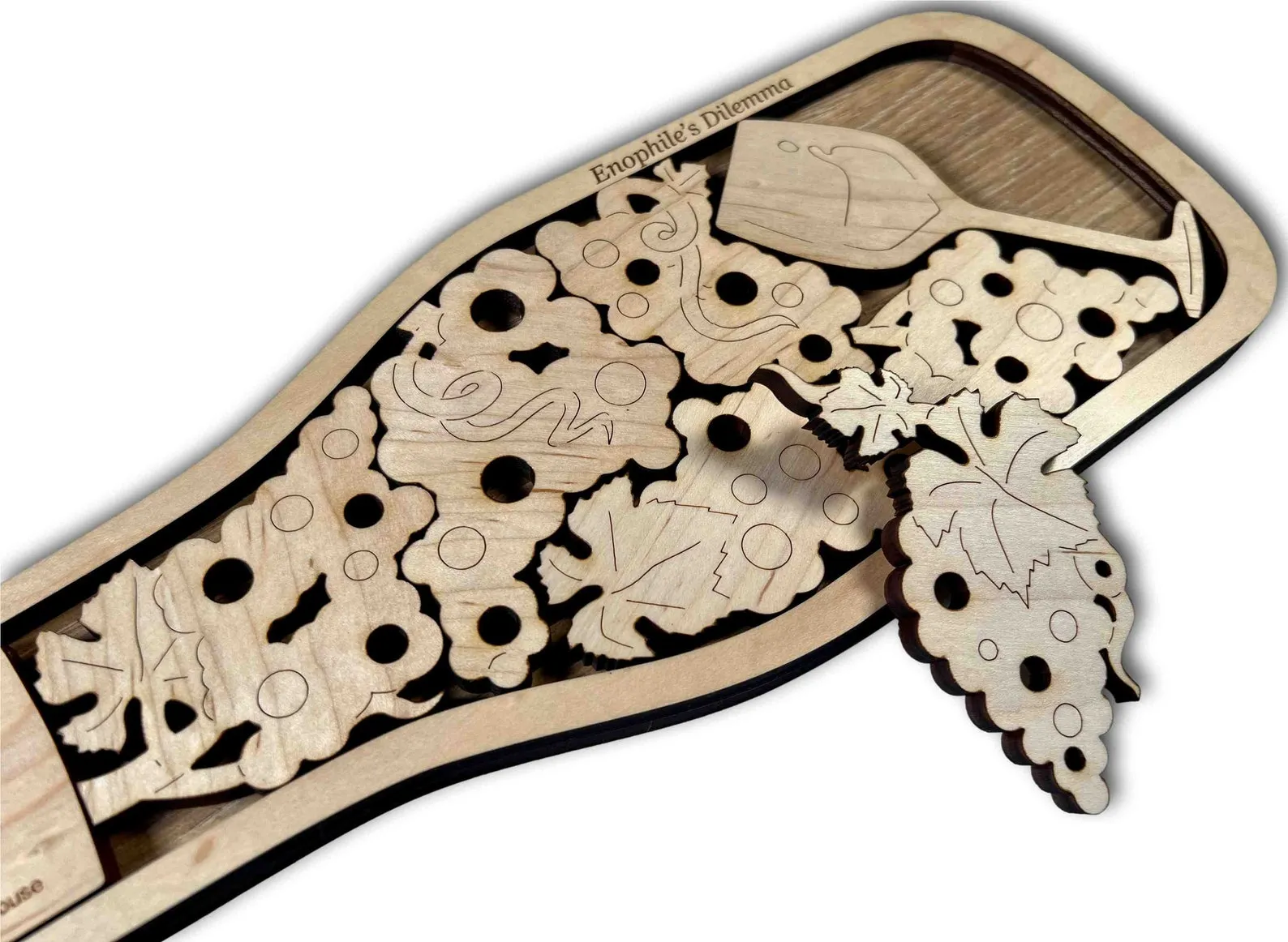 Bottle of Fine Wine Puzzle | Maple Wood Version | Add a Laser Engraved Name or Message - Image 5