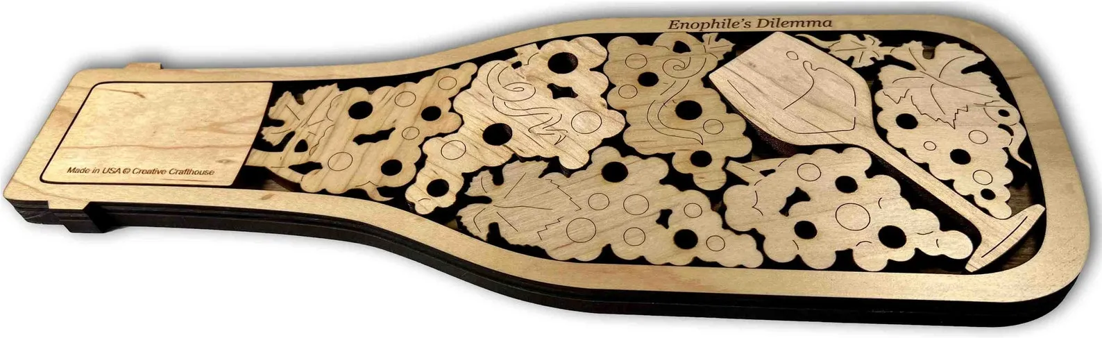 Bottle of Fine Wine Puzzle | Maple Wood Version | Add a Laser Engraved Name or Message - Image 6