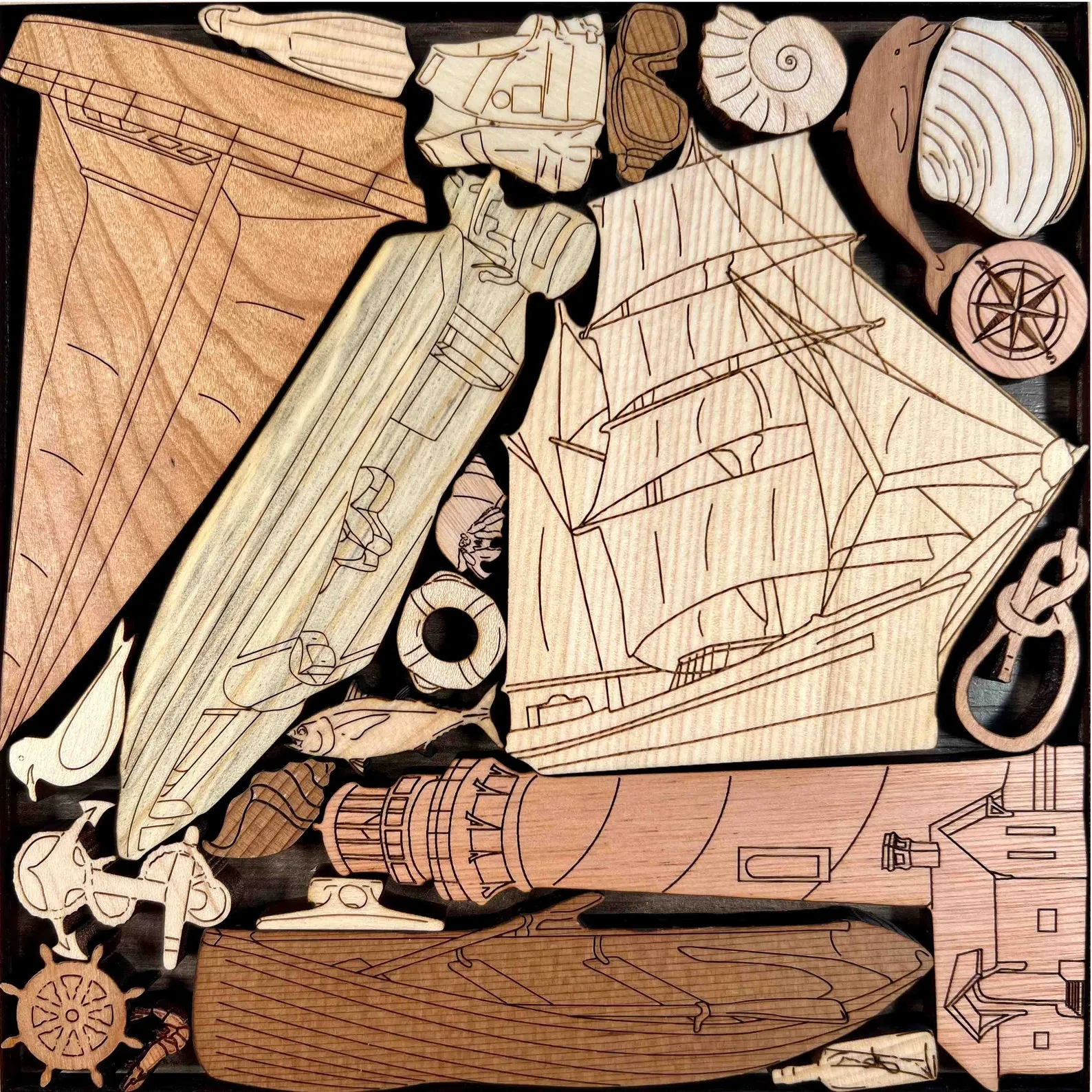 Nautical Challenge Puzzle - Boaters Beware - artistic and challenging - can be personalized - Image 6