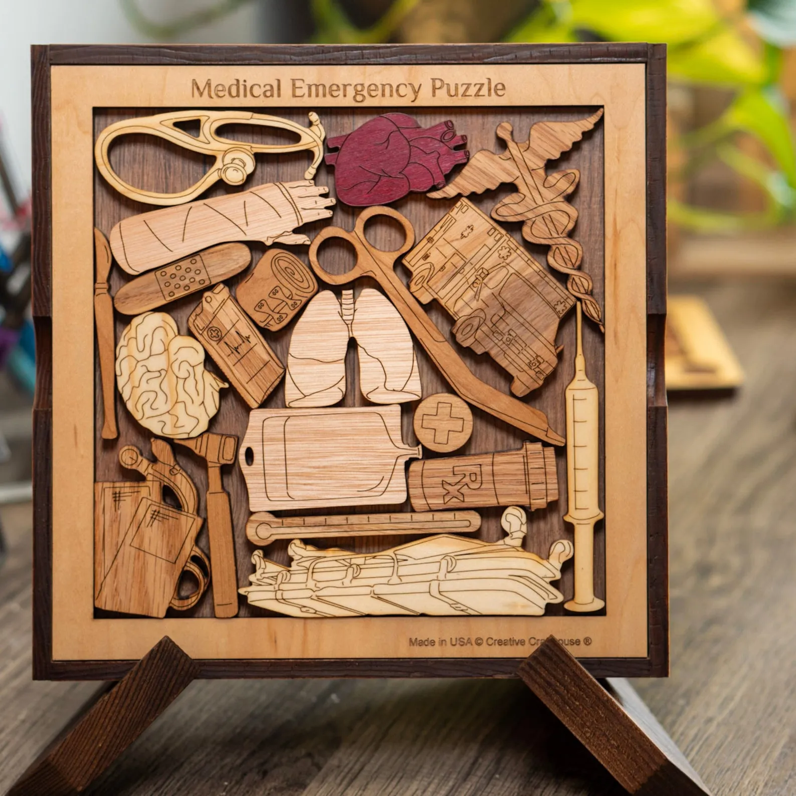 Medical Emergency Wooden Puzzle, Personalized Gift For Medical Professionals, Challenging Puzzle, Unique Brain Teaser, Laser Engraved Puzzle