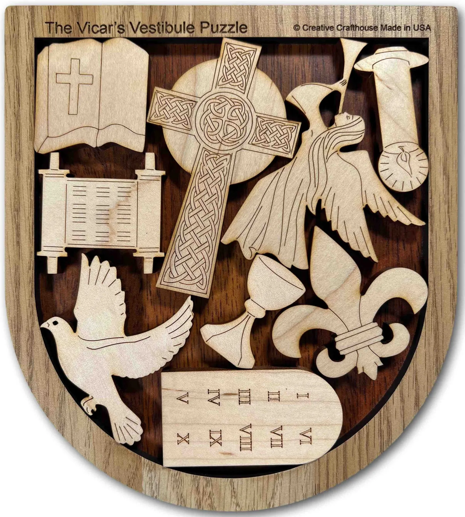 Vicars Wood Religous Puzzle - Beautiful Wood Puzzle - Uniqe Gift Made in Florida