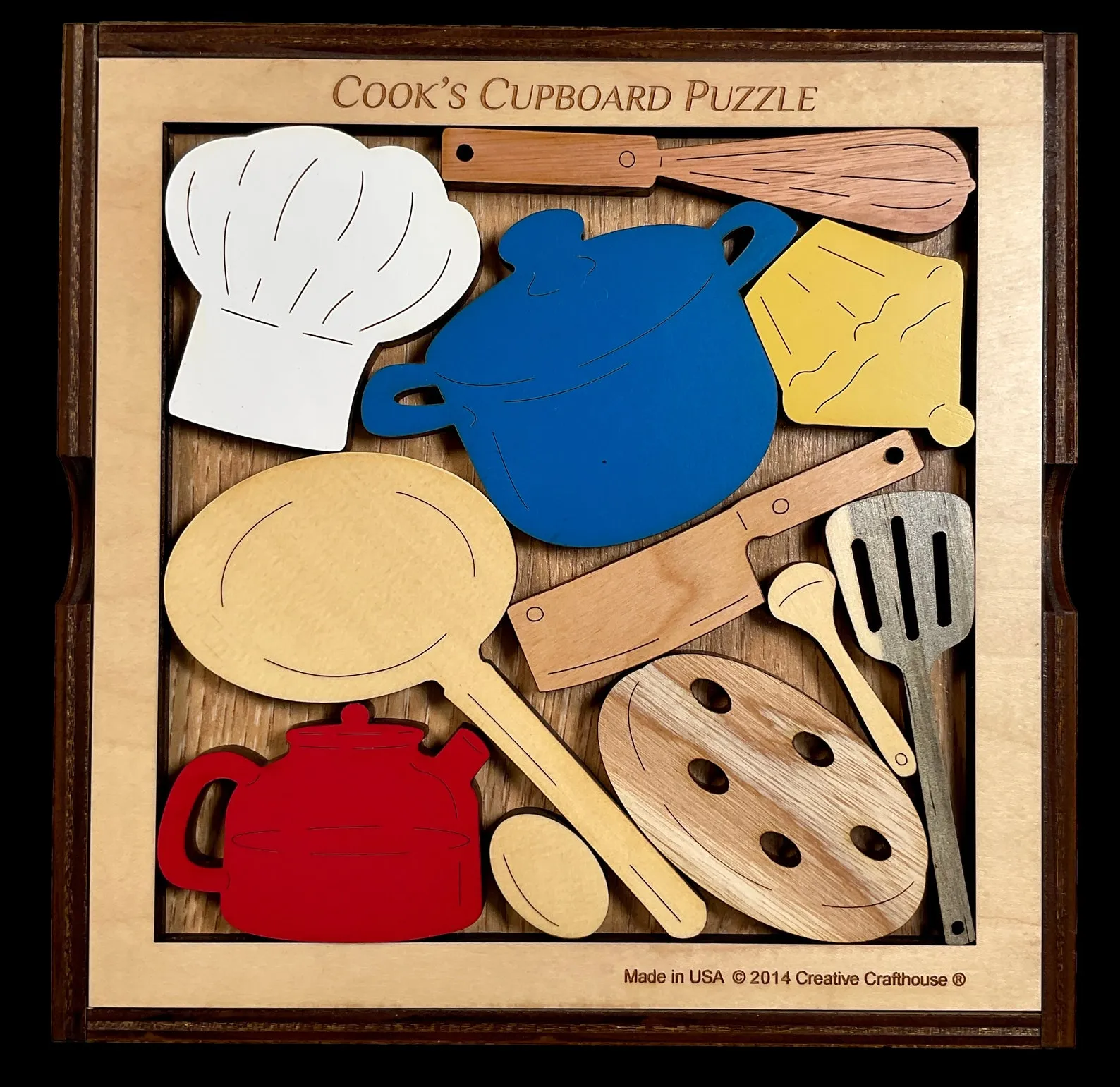 Cook's Cupboard Puzzle - Can You Put all the Kitchen utensils away? - Picture Frame Puzzle can be personalized