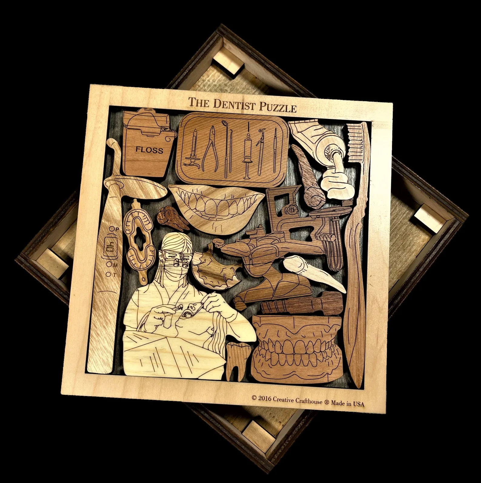 Dentist Puzzle, Dentist Gift, Wood Brain Teaser, Gift For Dentist, Mind Puzzle, Dental Gifts, Orthodontist Puzzle, Gift For Men/Women
