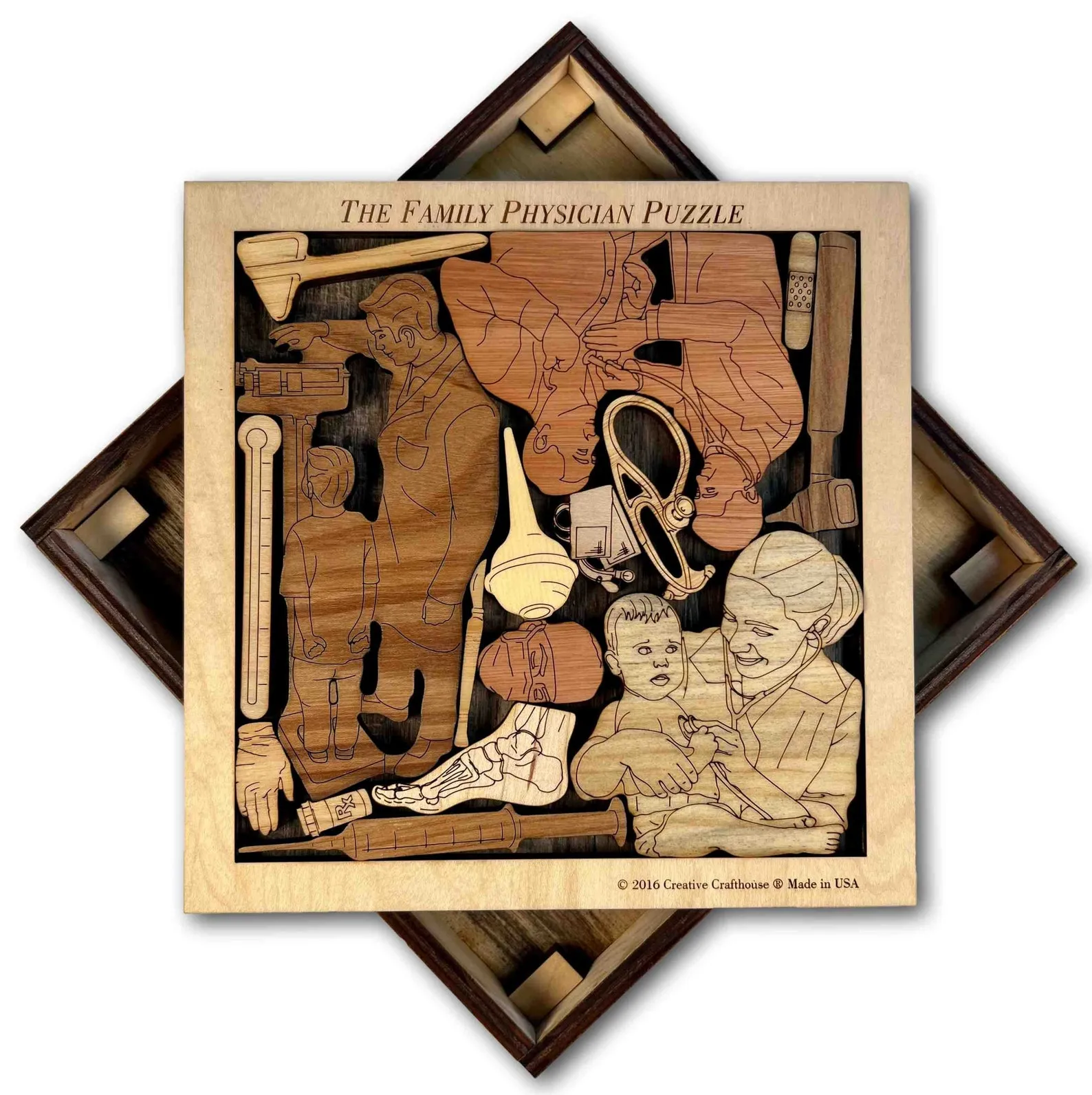 Family Physician Puzzle, Challenging Puzzle, Wooden Puzzle, Personalized Puzzle, Family Doctor Gift, Wooden Brain Teaser, Mind Puzzle