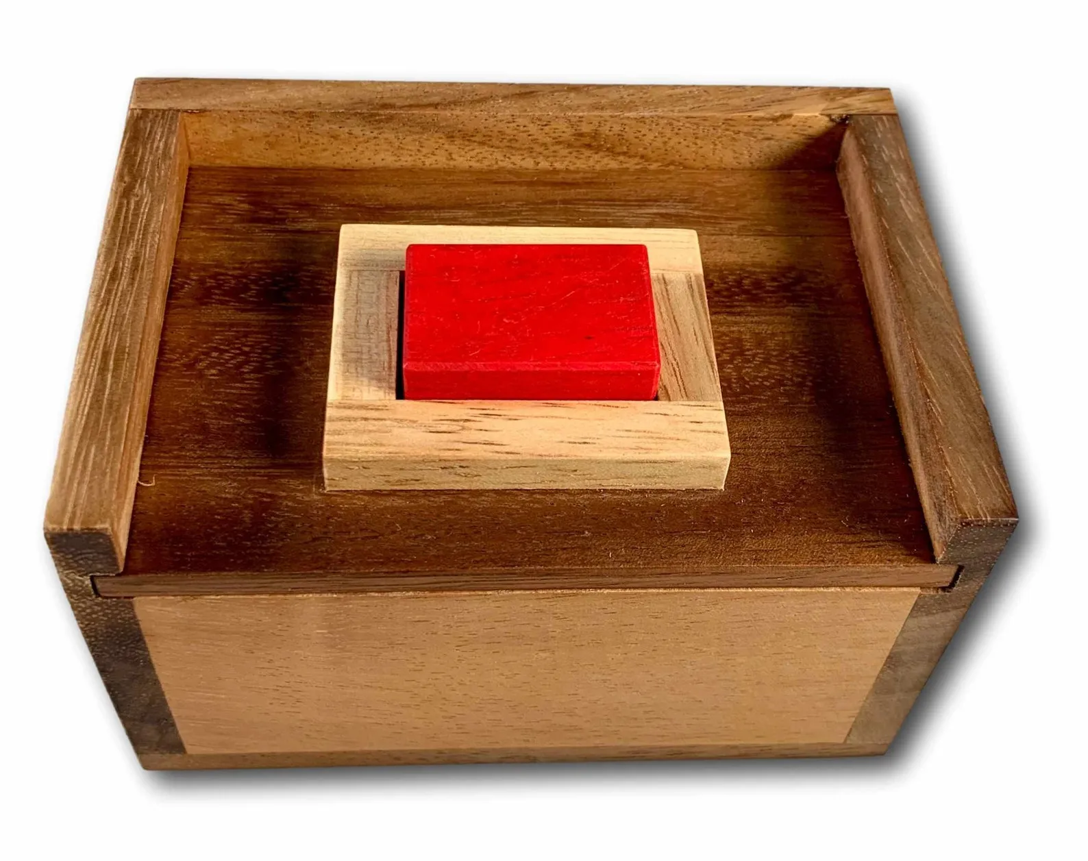 Redstone Box or Hide the Redstone Wooden Brain Teaser Puzzle