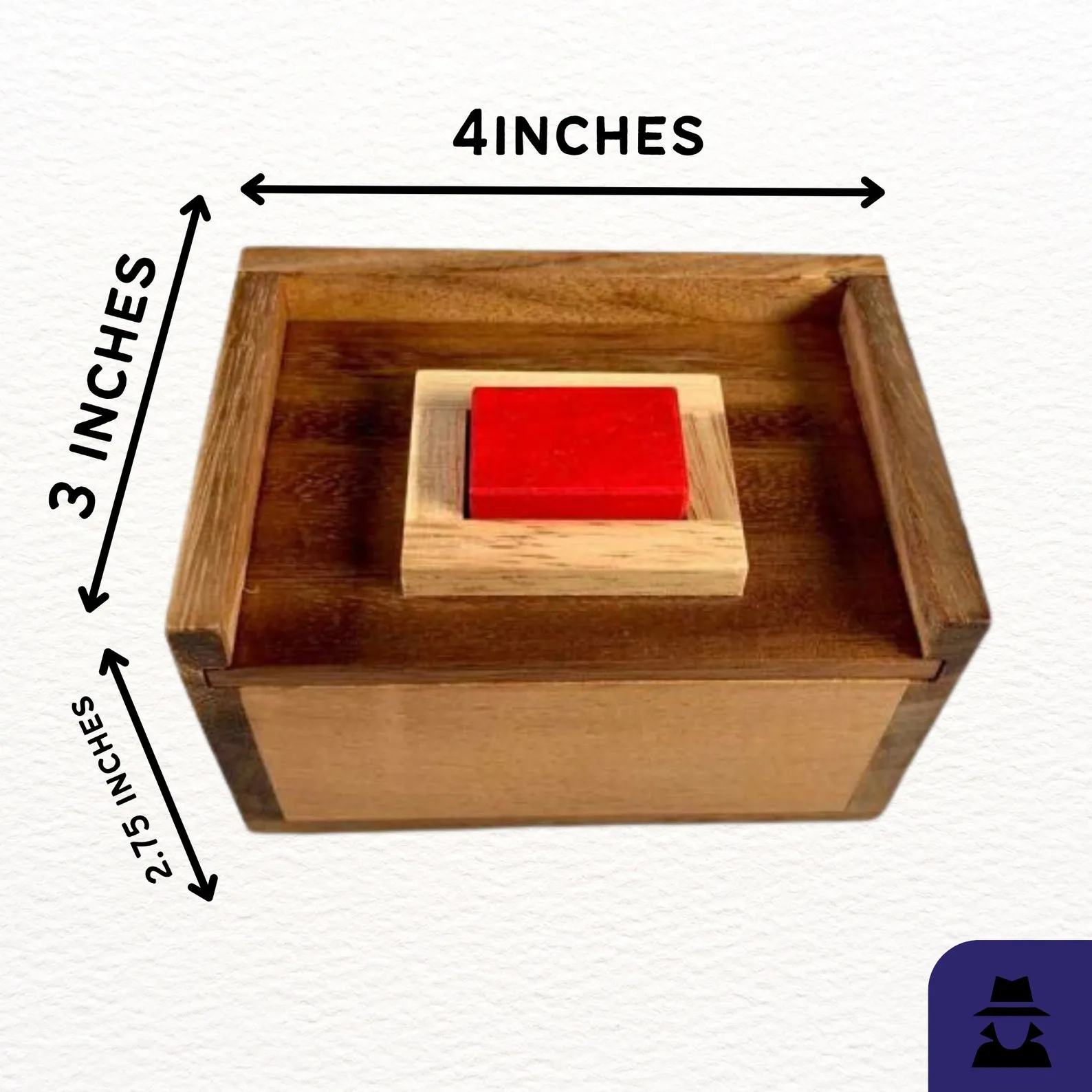 Redstone Box or Hide the Redstone Wooden Brain Teaser Puzzle - Image 2