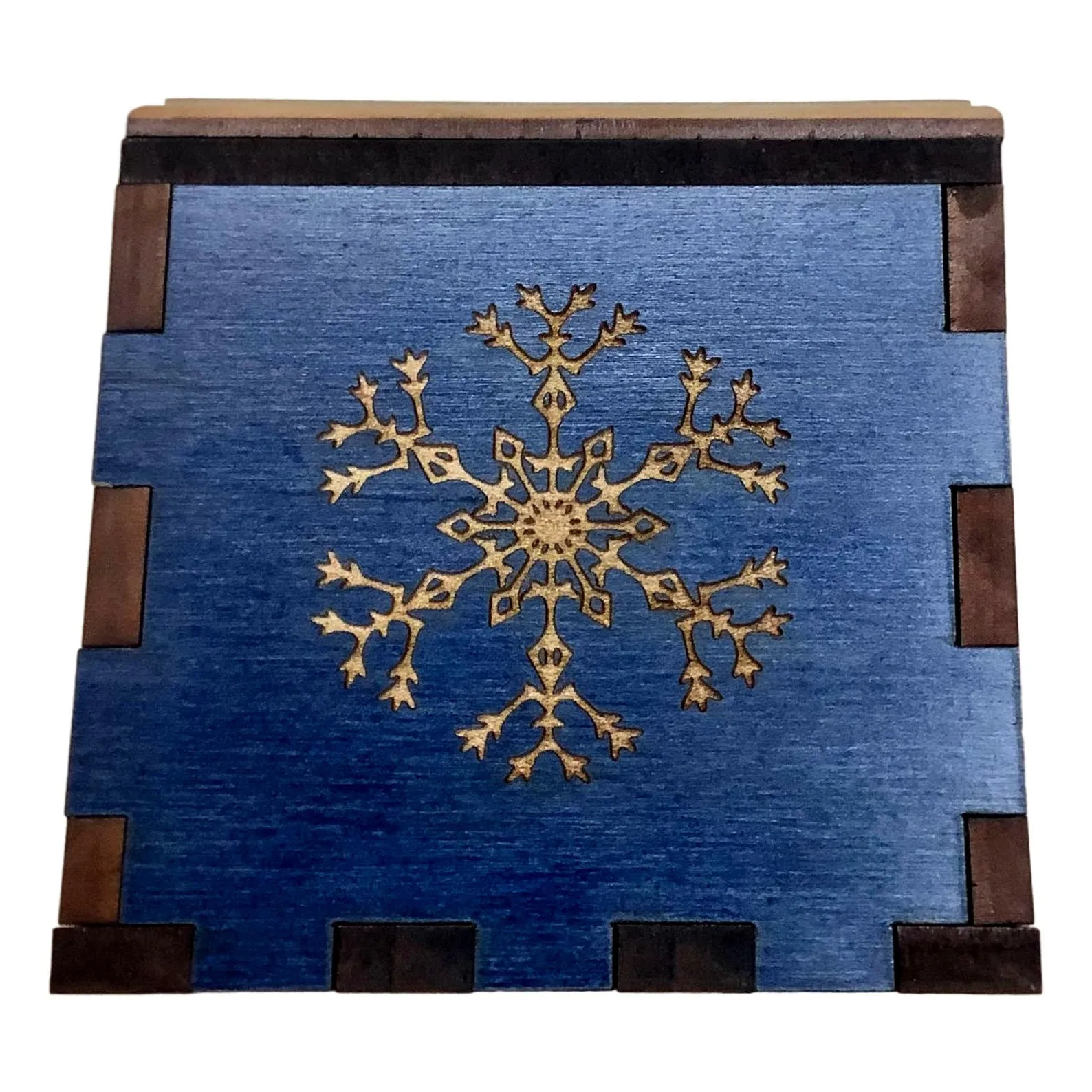 Personalized Christmas Puzzle Box - Holds Gift Cards and Money - Add a Laser Engraved Name and Message - The Snow Flake Wood Puzzle Box - Image 2