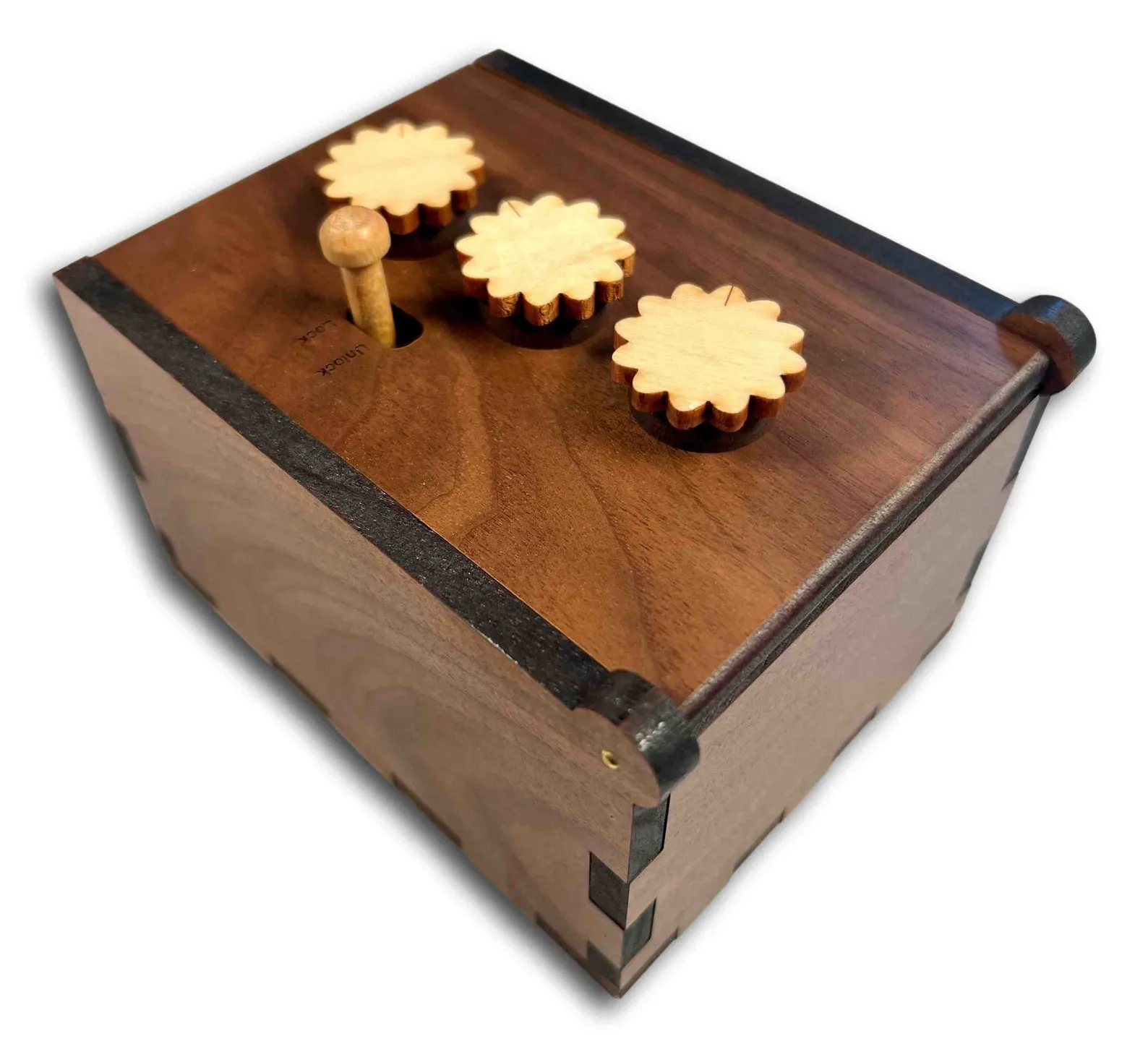 Secret Lock Box II - Can You Open the Box... Put a Gift Inside and Watch the Fun - WALNUT Version