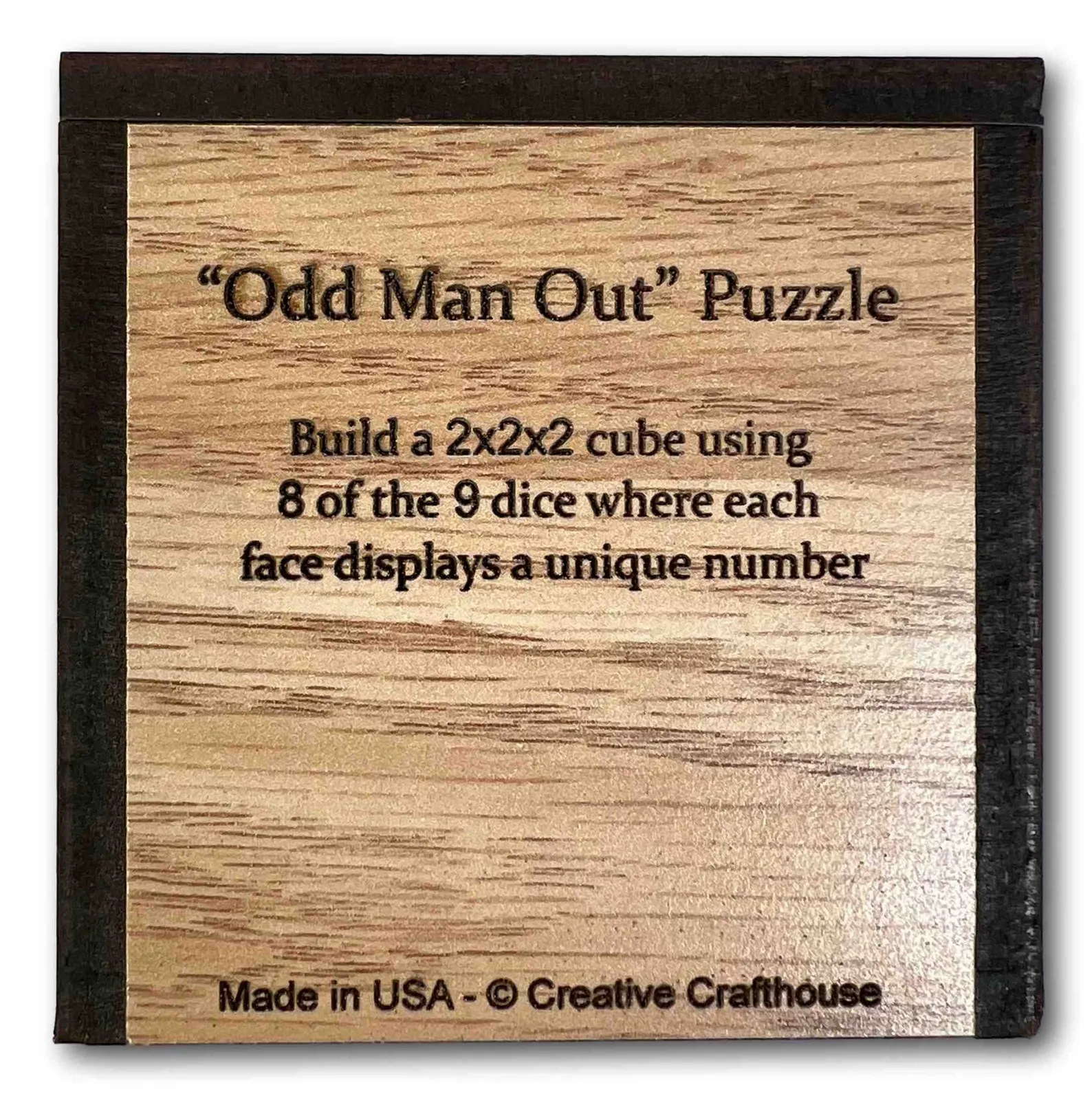 Odd Man Out wood brain teaser puzzle - in wood box - unique logic puzzle - Image 2
