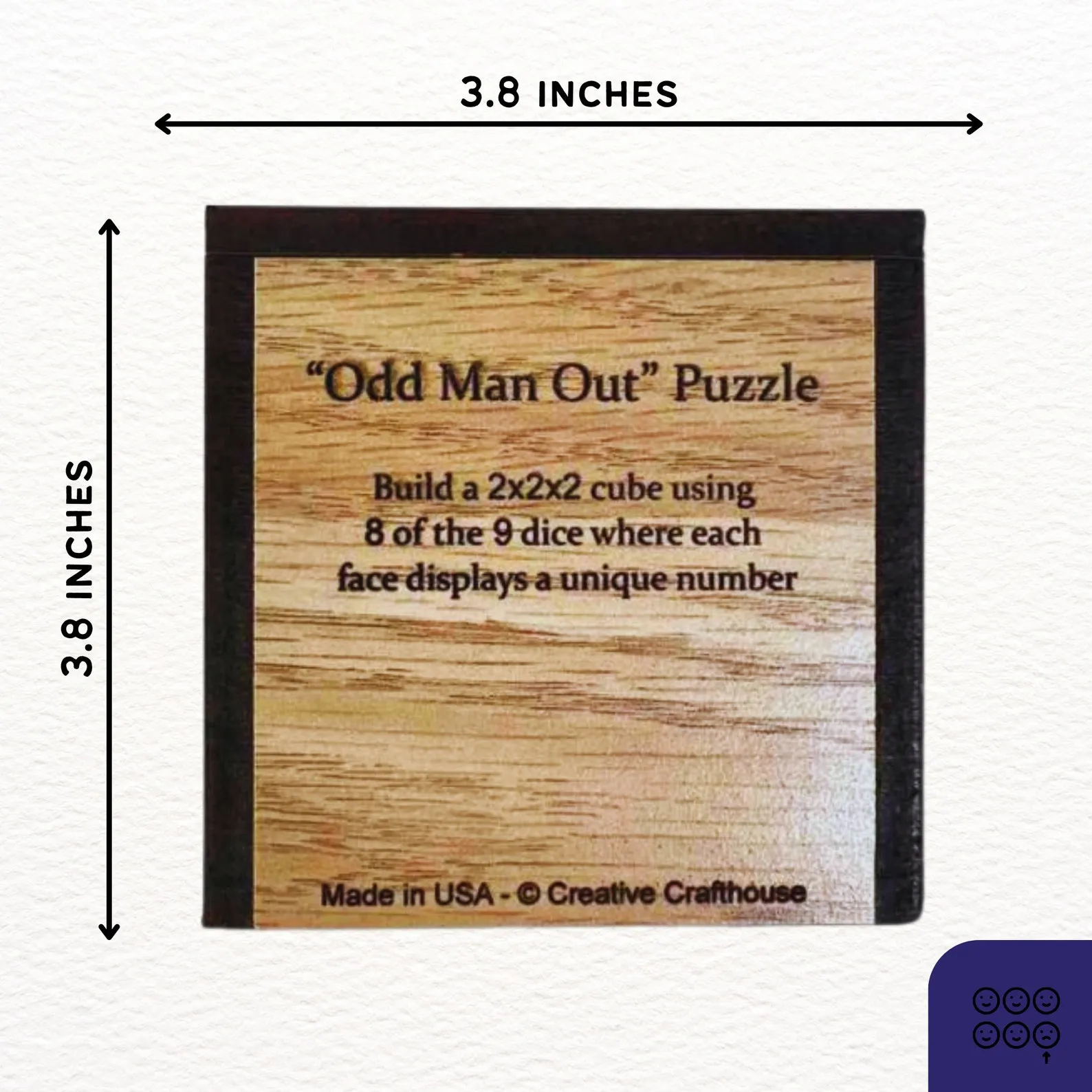 Odd Man Out wood brain teaser puzzle - in wood box - unique logic puzzle - Image 4