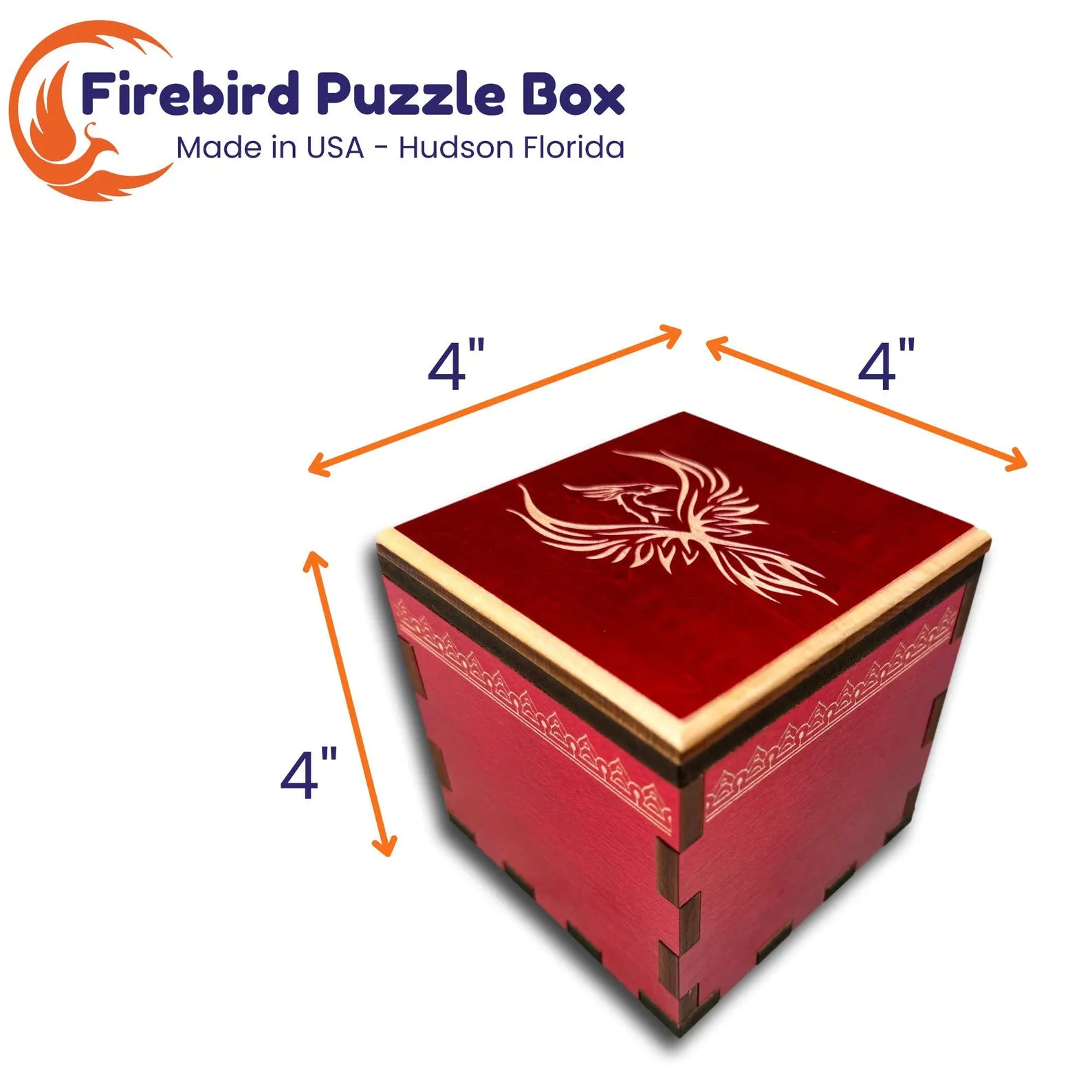 Personalized Firebird Secret Stash Puzzle Box | Handcrafted Wooden Brain Teaser with Hidden Compartment, Custom Laser Engraved Gift - Image 5