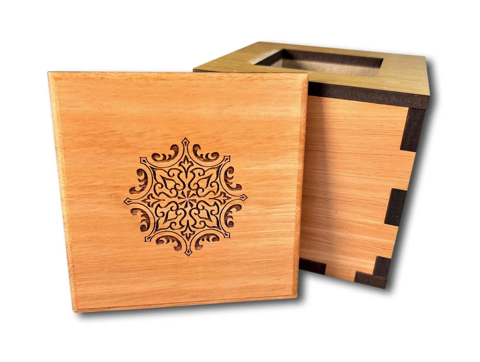 IQ Puzzle Box | Wooden Secret Lock Box | Stash Box Made in the USA from Eucalyptus Wood |     Will easily fit Gift Cards, Money, Jewelry