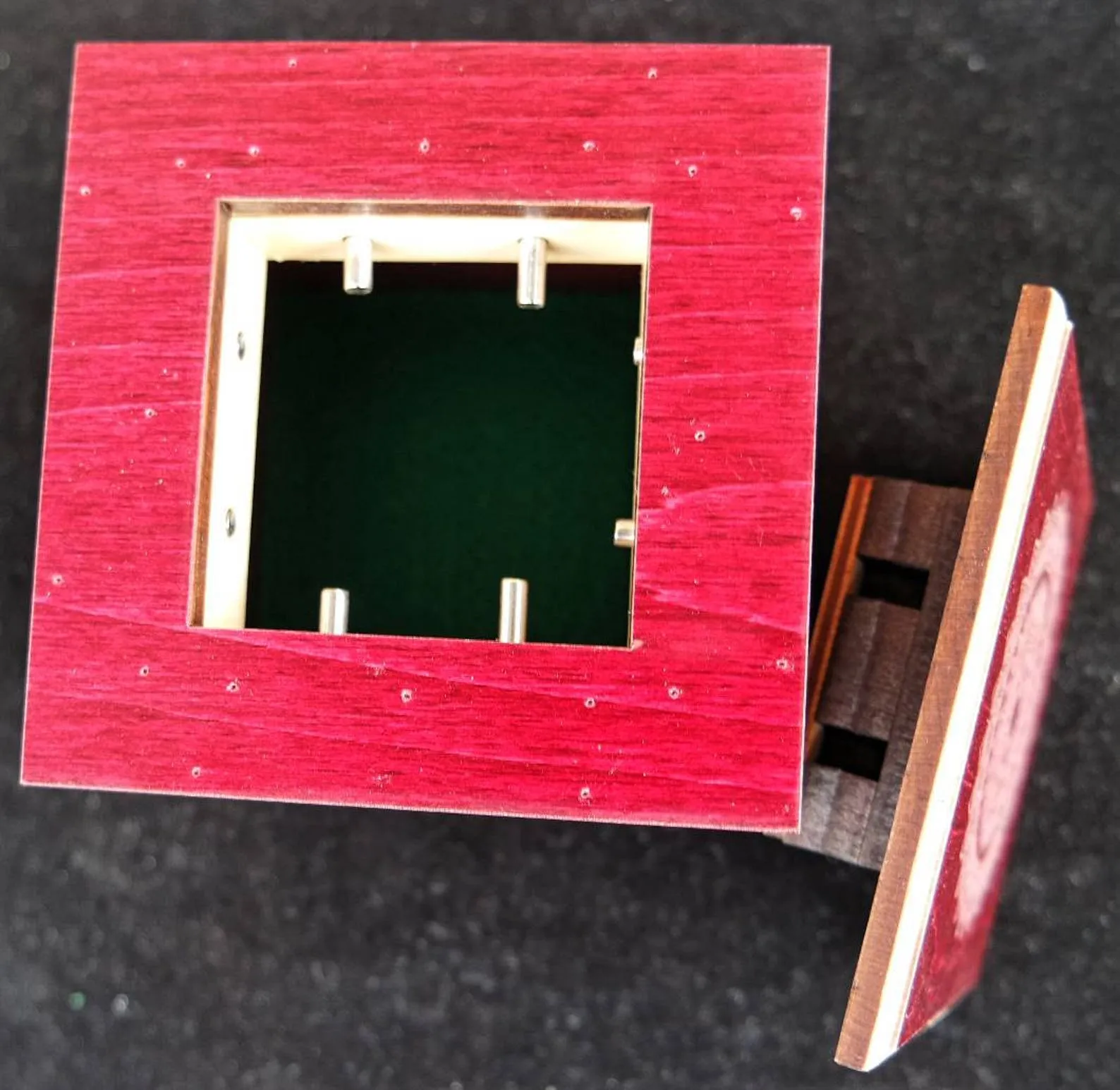 Secret Stash Puzzle Box - Red Stained Maple Mandala Model Stash Box - Image 2