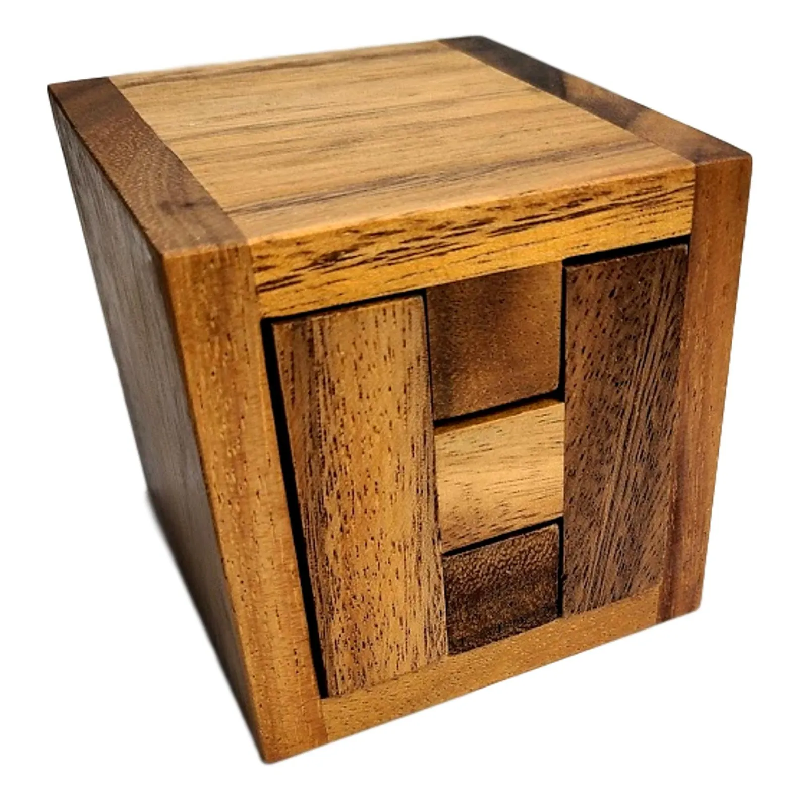 Secret Stash Puzzle Box - Red Stained Maple Mandala Model Stash Box - Image 3