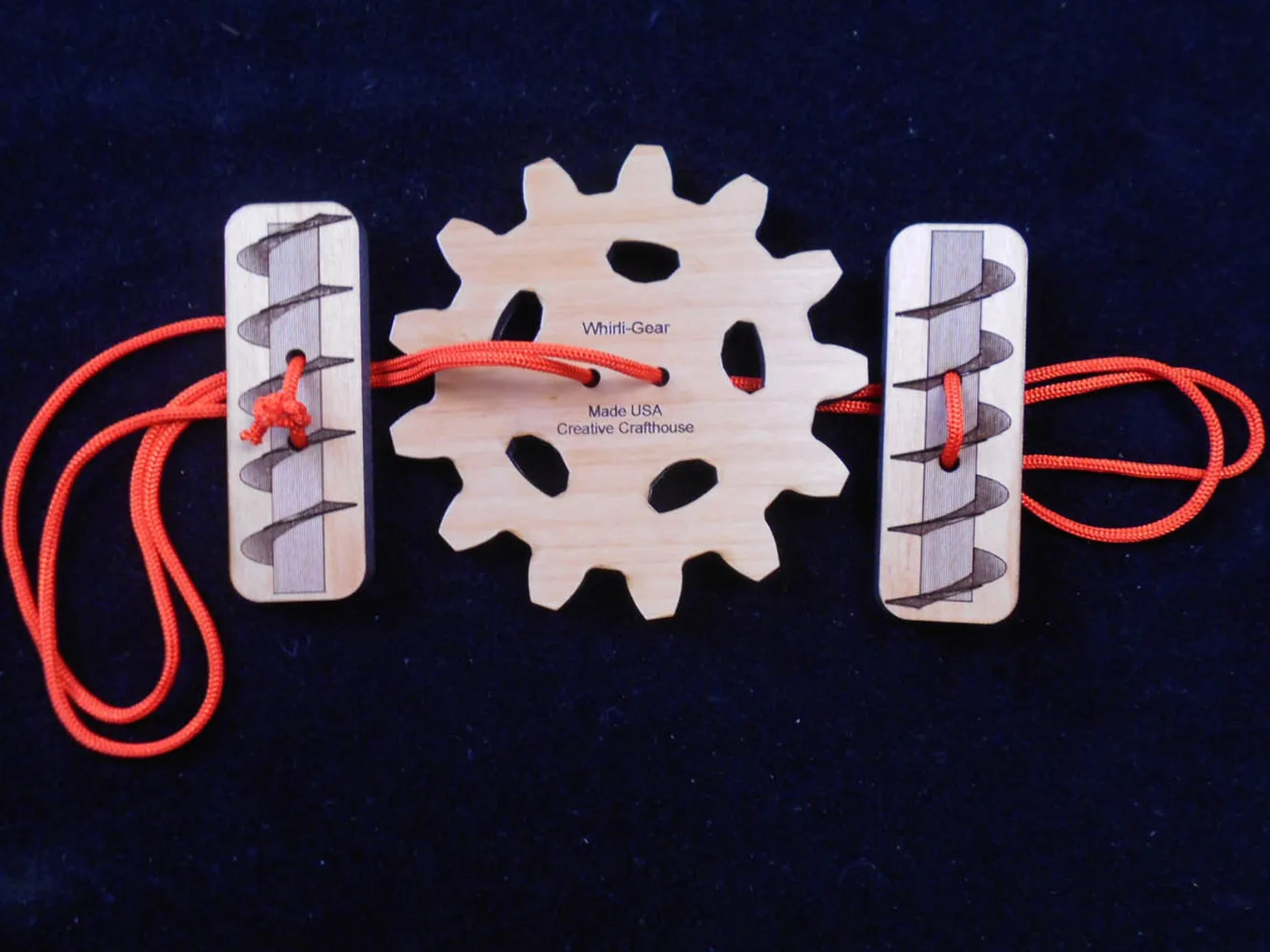 Whirligig old time classic wood toy for kids - Wood button spinners - Whirli gear buzzsaw toy - Traditional and historical educational toy