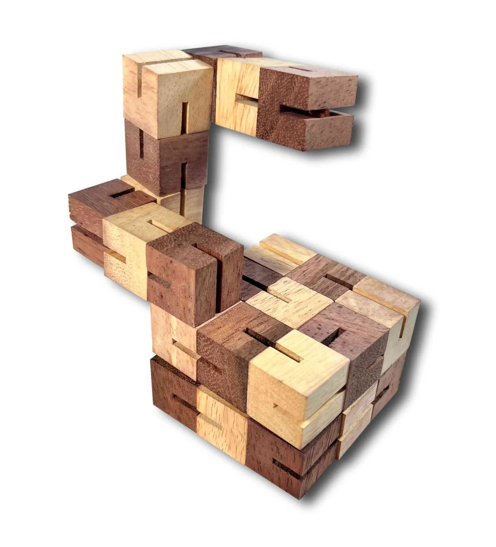 Wooden Fidget Blocks Puzzle, Wood Block Fidget Toy, Wood Shapeshifter 27, Block Snake Puzzle, Fall Hosting Decor, Dexterity Puzzle, Mind