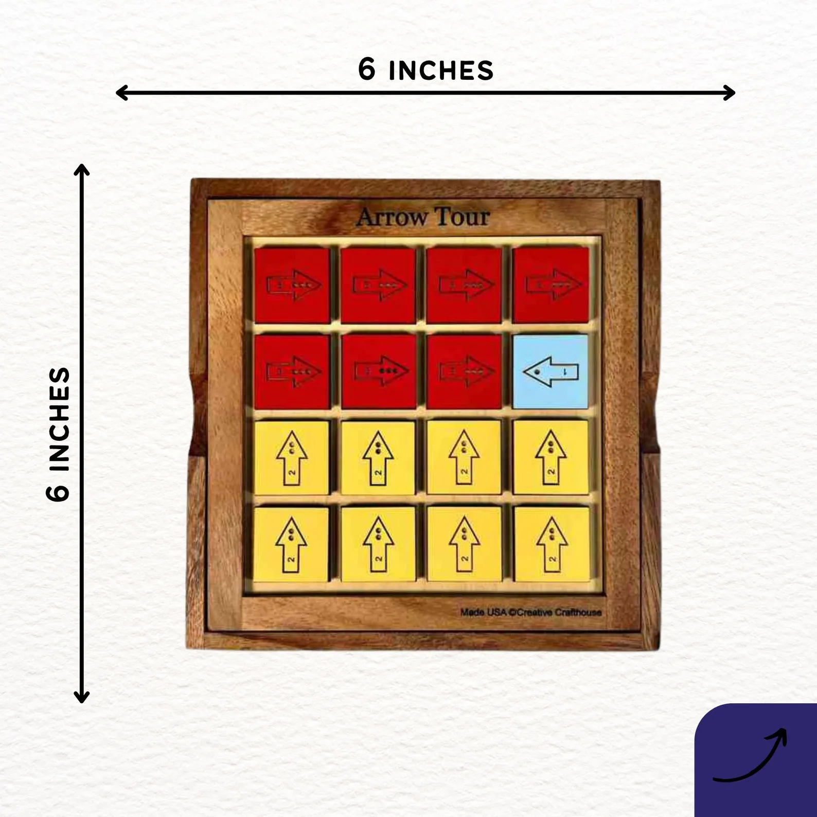 Arrow tour wood fun logic puzzle - Wood hard brain teaser puzzle for adults - 16 Arrows challenging puzzle - Martin Gardner inspiration - Image 2