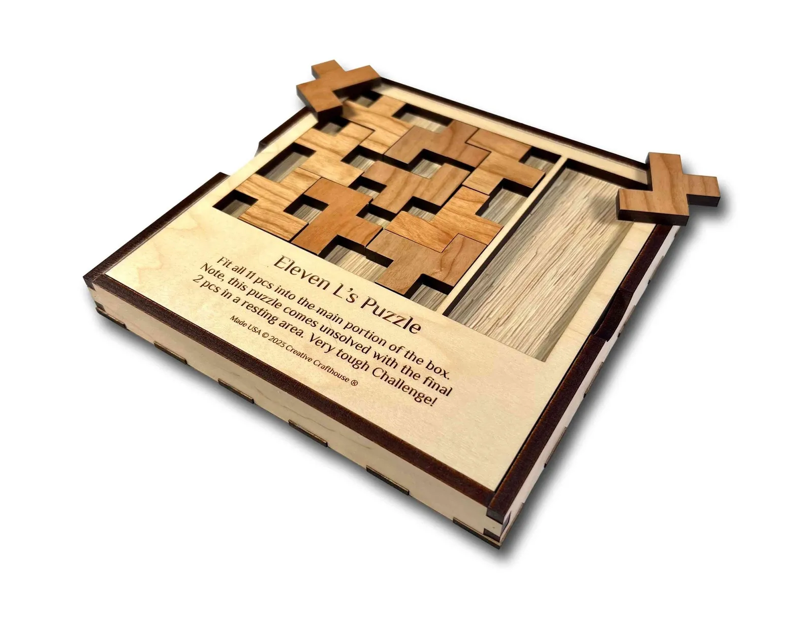 8 L-ements Wood Puzzle - 3D brain teaser puzzle - Image 3