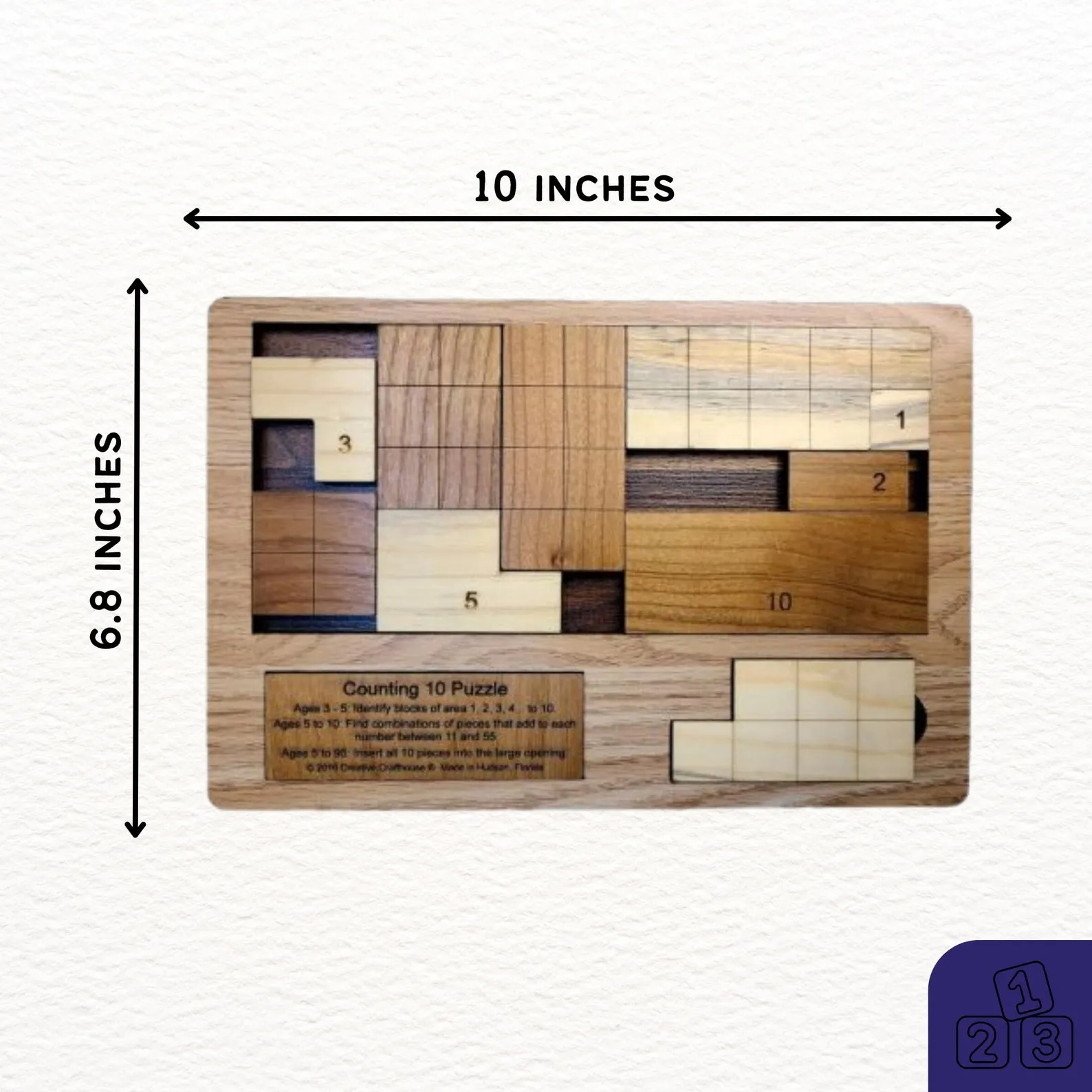 Last Minute Gift for the Grandkids - Personalizable Montessori Math Puzzle For Toddlers - The Counting 10 Wood Puzzle - Image 4