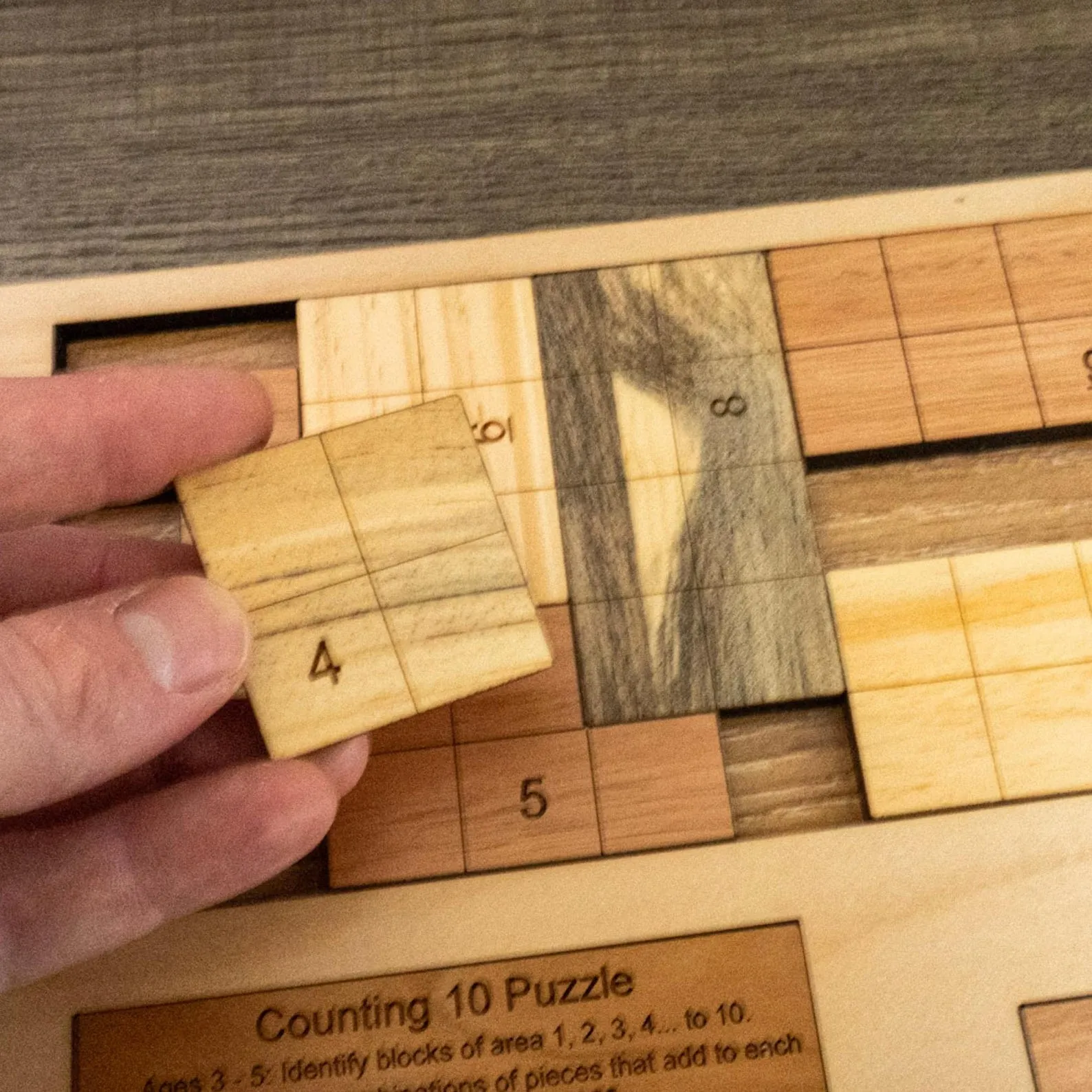 Last Minute Gift for the Grandkids - Personalizable Montessori Math Puzzle For Toddlers - The Counting 10 Wood Puzzle - Image 7