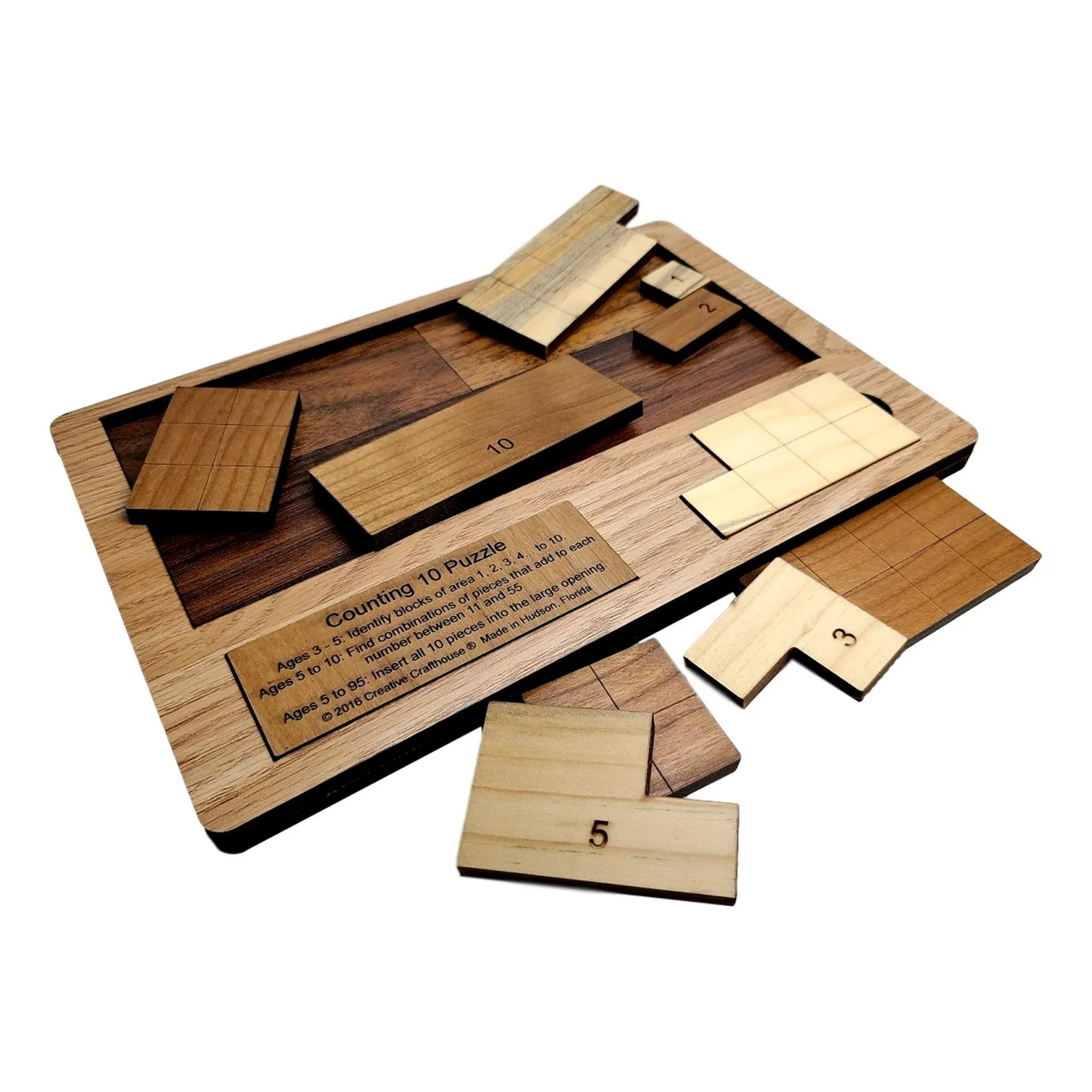 Last Minute Gift for the Grandkids - Personalizable Montessori Math Puzzle For Toddlers - The Counting 10 Wood Puzzle - Image 8