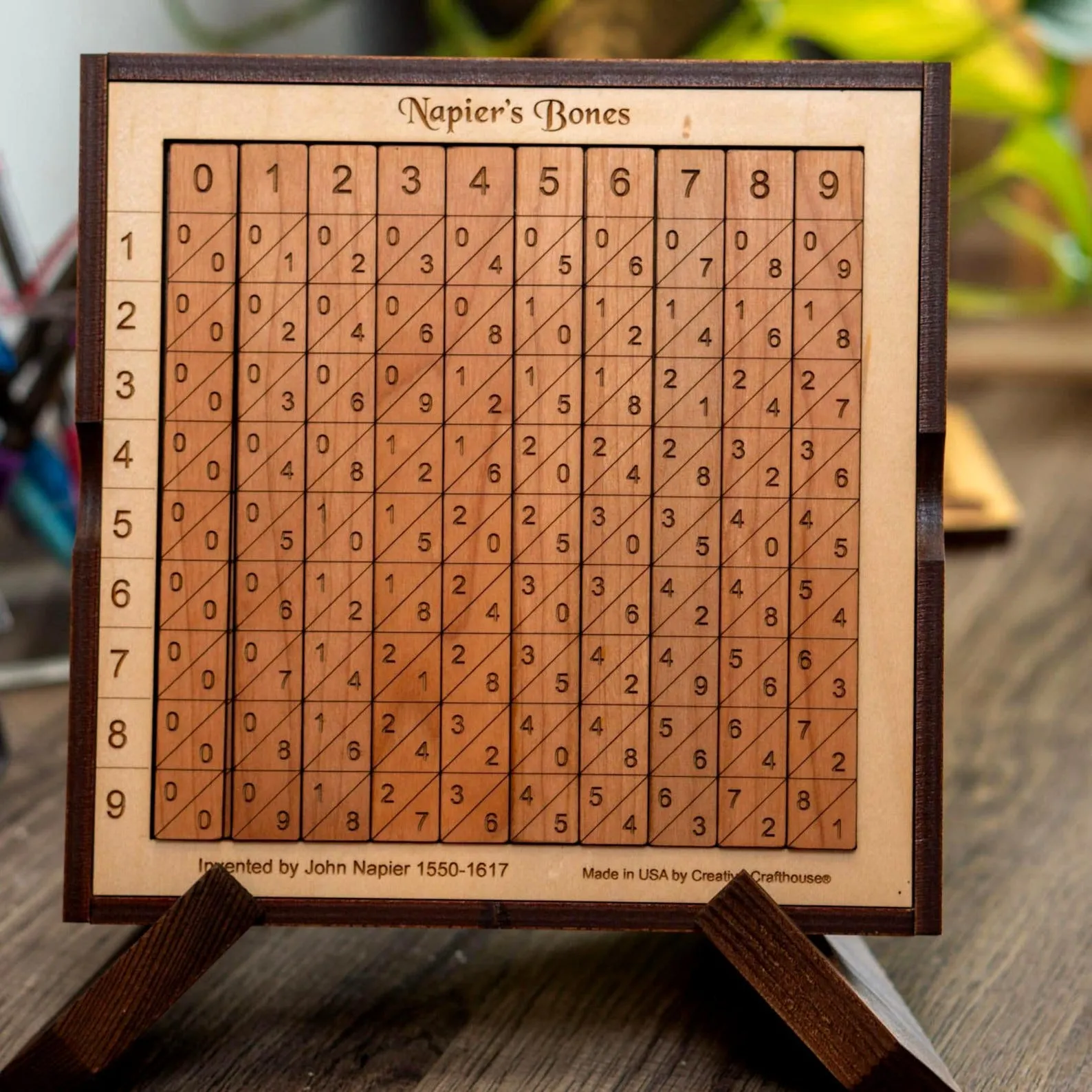 Napiers Bones, Engraved Math Puzzle, Solving Math Problem, Wooden Educational Tool, Montessori Math Toy, Personalized Mathematics Tool