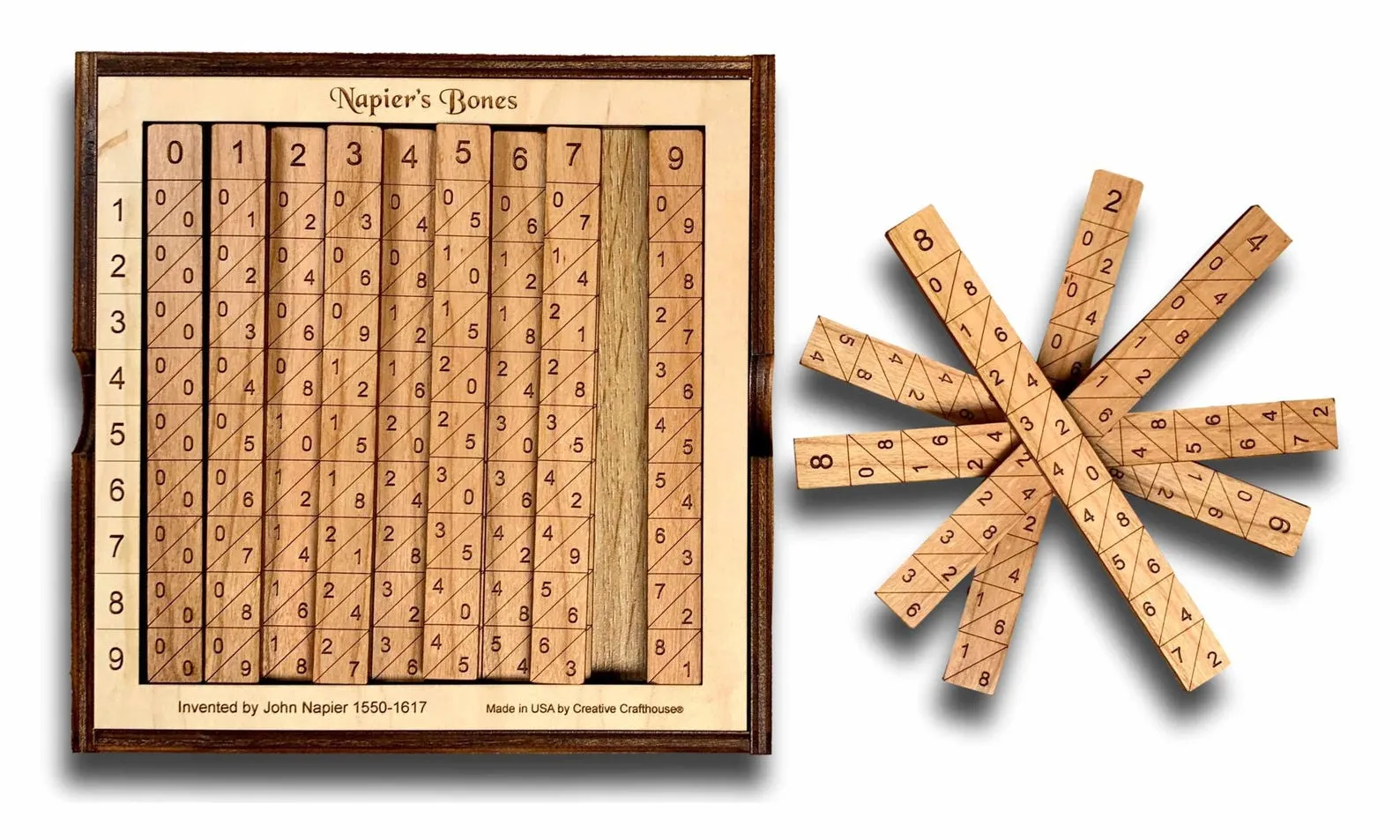 Napiers Bones, Engraved Math Puzzle, Solving Math Problem, Wooden Educational Tool, Montessori Math Toy, Personalized Mathematics Tool - Image 5