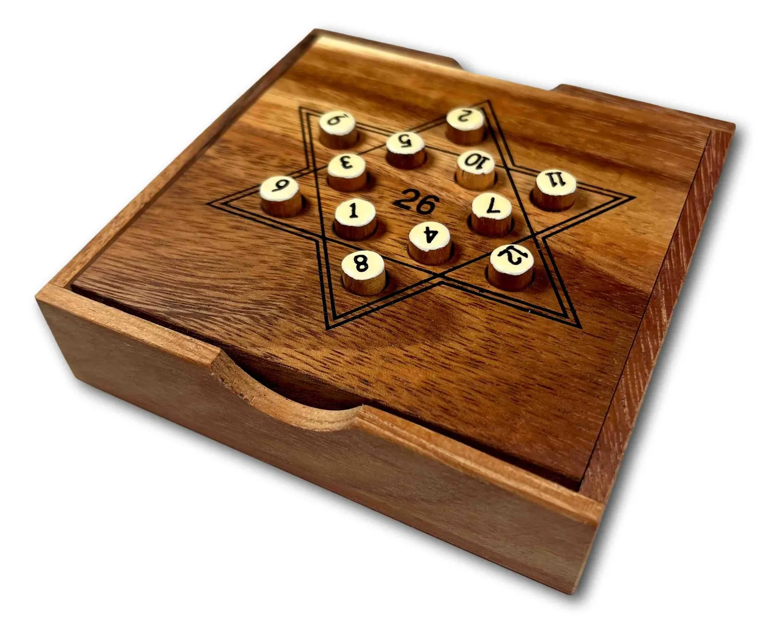 Star 26 Math Brain Teaser, Every Row On The Star Must Add To 26, Math Puzzle, Wood Math Gift, Thanksgiving Gift For Family, Gamer Geek Gift