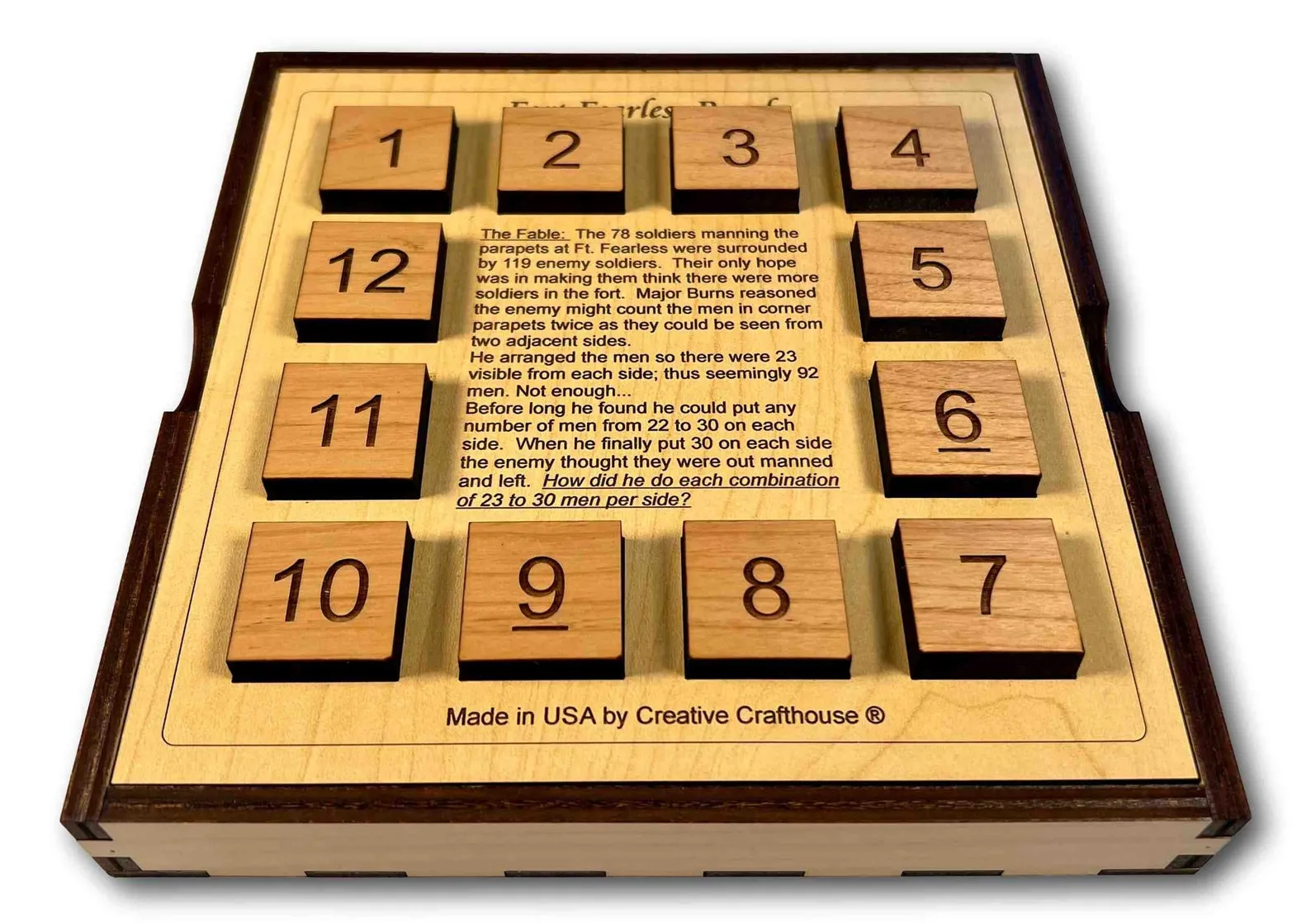 Fort Fearless Wood Brain Teaser, 9 Different Math And Logic Puzzles To Solve, Escape Room Prop, Math Puzzle, Nerd Gift, Lodge Decor,Homeware