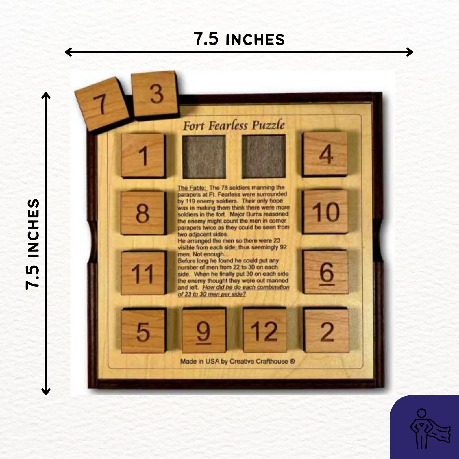 Fort Fearless Wood Brain Teaser, 9 Different Math And Logic Puzzles To Solve, Escape Room Prop, Math Puzzle, Nerd Gift, Lodge Decor,Homeware - Image 2