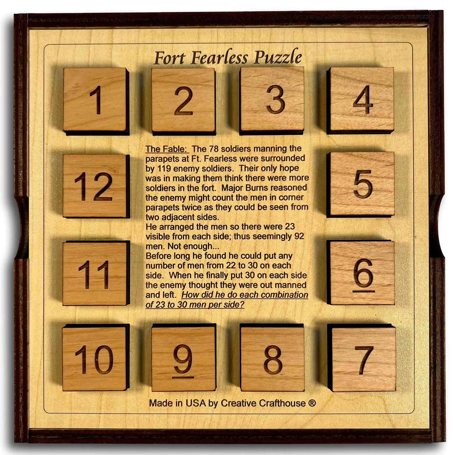 Fort Fearless Wood Brain Teaser, 9 Different Math And Logic Puzzles To Solve, Escape Room Prop, Math Puzzle, Nerd Gift, Lodge Decor,Homeware - Image 6