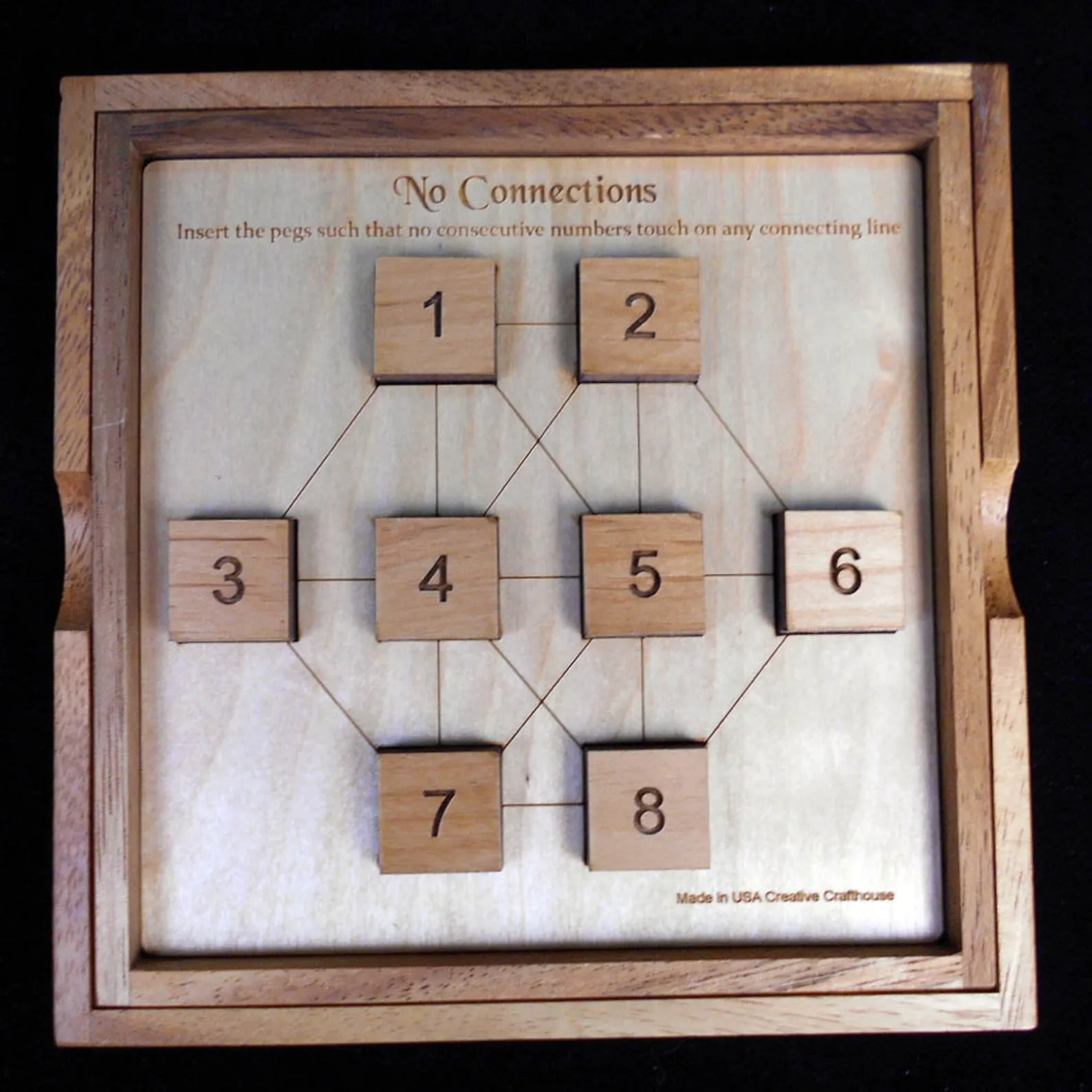 No Connection Wood Logic Puzzle, Intermediate Difficulty Puzzle, Level 6 Out Of 10 Puzzle, Adult Puzzle, Wood Brain Teaser, Math Puzzle