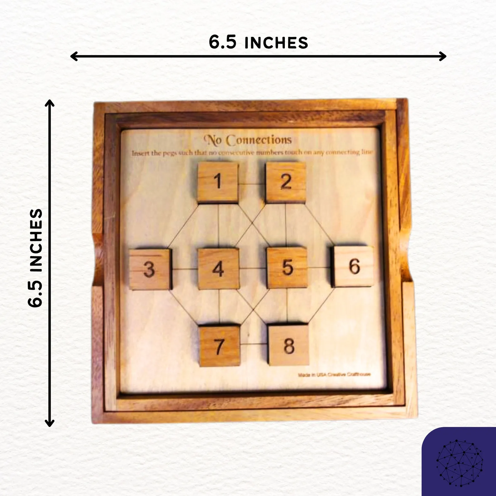 No Connection Wood Logic Puzzle, Intermediate Difficulty Puzzle, Level 6 Out Of 10 Puzzle, Adult Puzzle, Wood Brain Teaser, Math Puzzle - Image 2