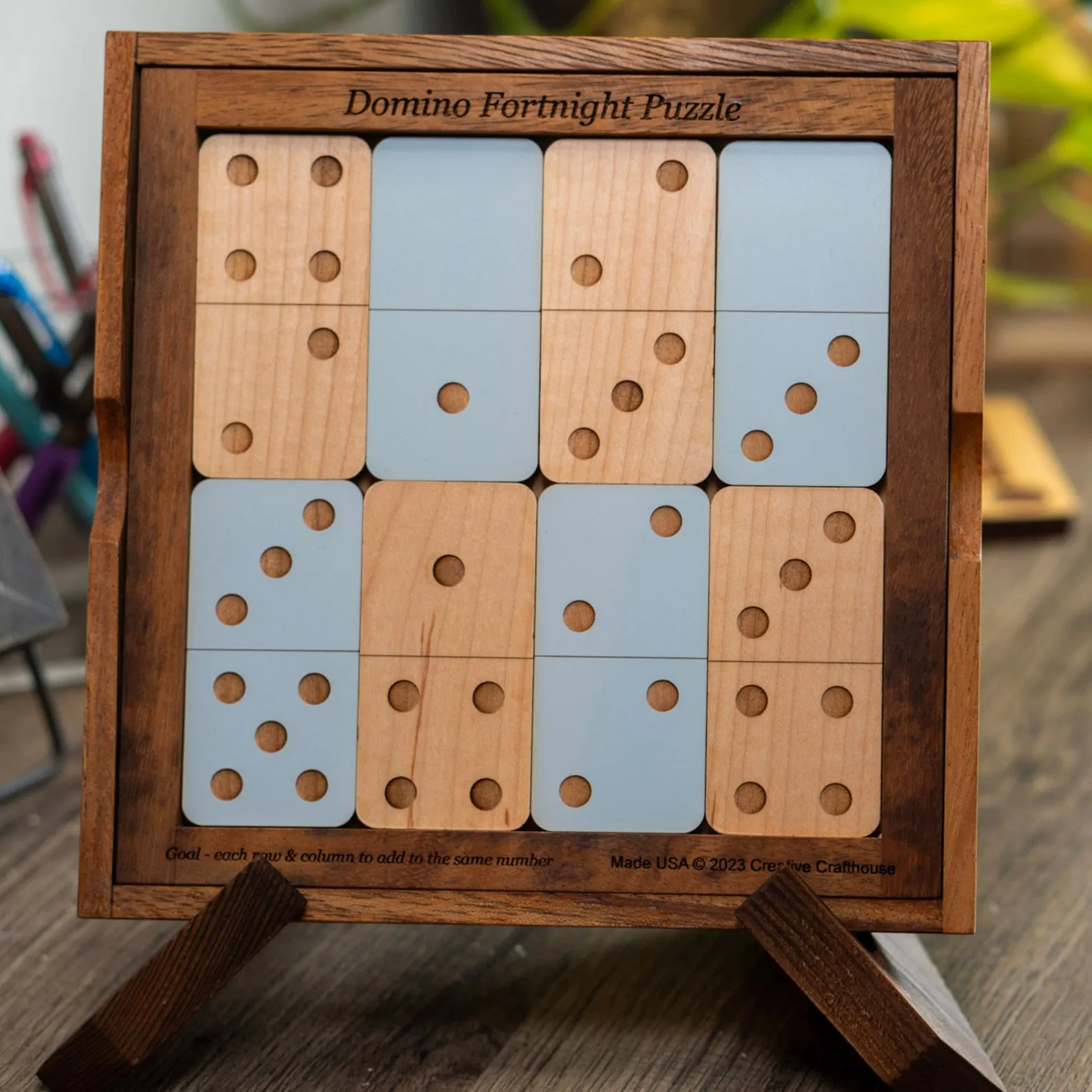 Domino Fortnight Puzzle, Wooden Math Puzzle, Math Challenge, Educational Puzzle, Domino Gift, Classroom Puzzle, Logic Puzzle Game, Xmas Gift