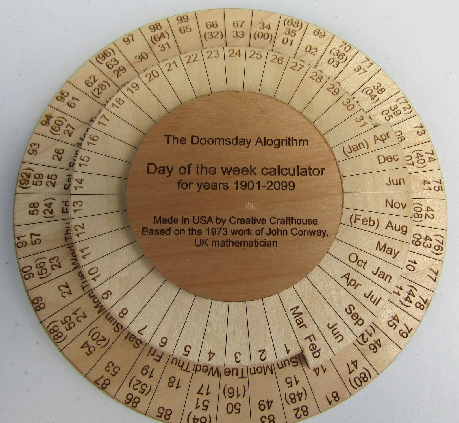 Doomsday Calculator, Doomsday Day Of The Week Clock, John Conway, Doomsday Calendar, Bar Game, Math Gift, Doomsday Device, Find The Date