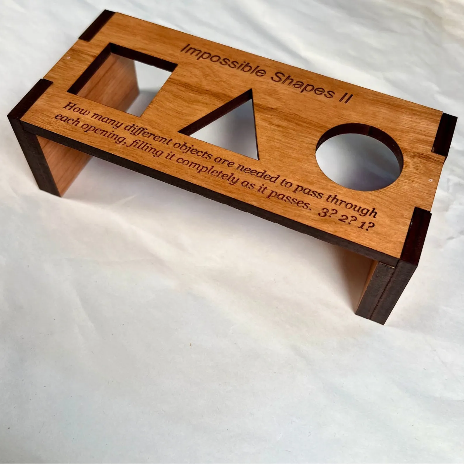 Impossible Shapes Puzzle 2, Optical Illusion Puzzle, Impossible Fit Object, Wooden Desk Toy Puzzle, Mind Bending Gift, Hard Object Puzzle - Image 5