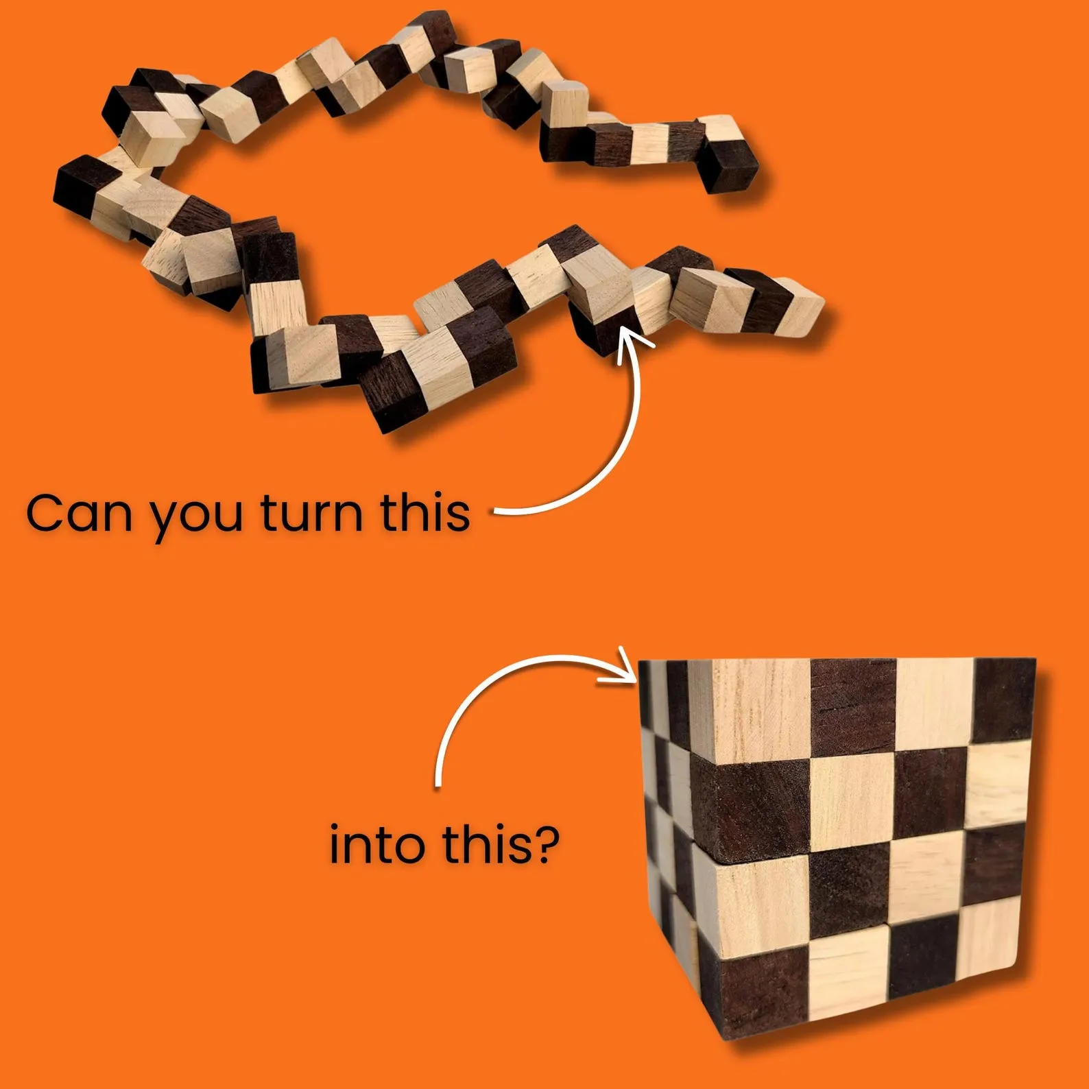 King Snake Puzzle, Level 5 Wooden Brain Teaser, Snake Cube Puzzle, Hard Logic Puzzle, Twisting & Turning Blocks Puzzle, Snake Lovers Gift - Image 6
