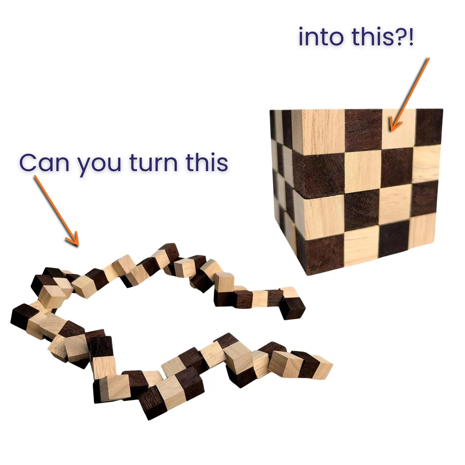 King Snake Puzzle, Level 5 Wooden Brain Teaser, Snake Cube Puzzle, Hard Logic Puzzle, Twisting & Turning Blocks Puzzle, Snake Lovers Gift - Image 7