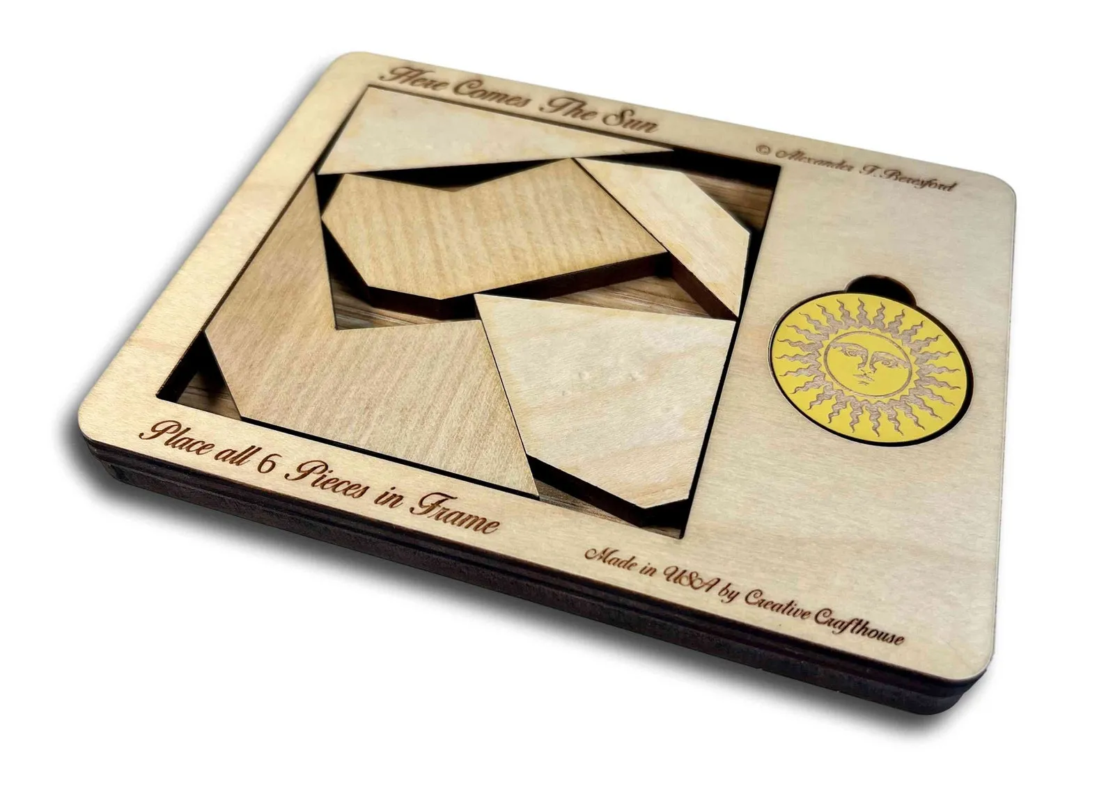 Here Comes The Sun Wooden Brain Teaser Puzzle, Hard Puzzles For Adults, Challenging Puzzles, Christmas Gift, Logic Puzzle, Creative Puzzle - Image 2