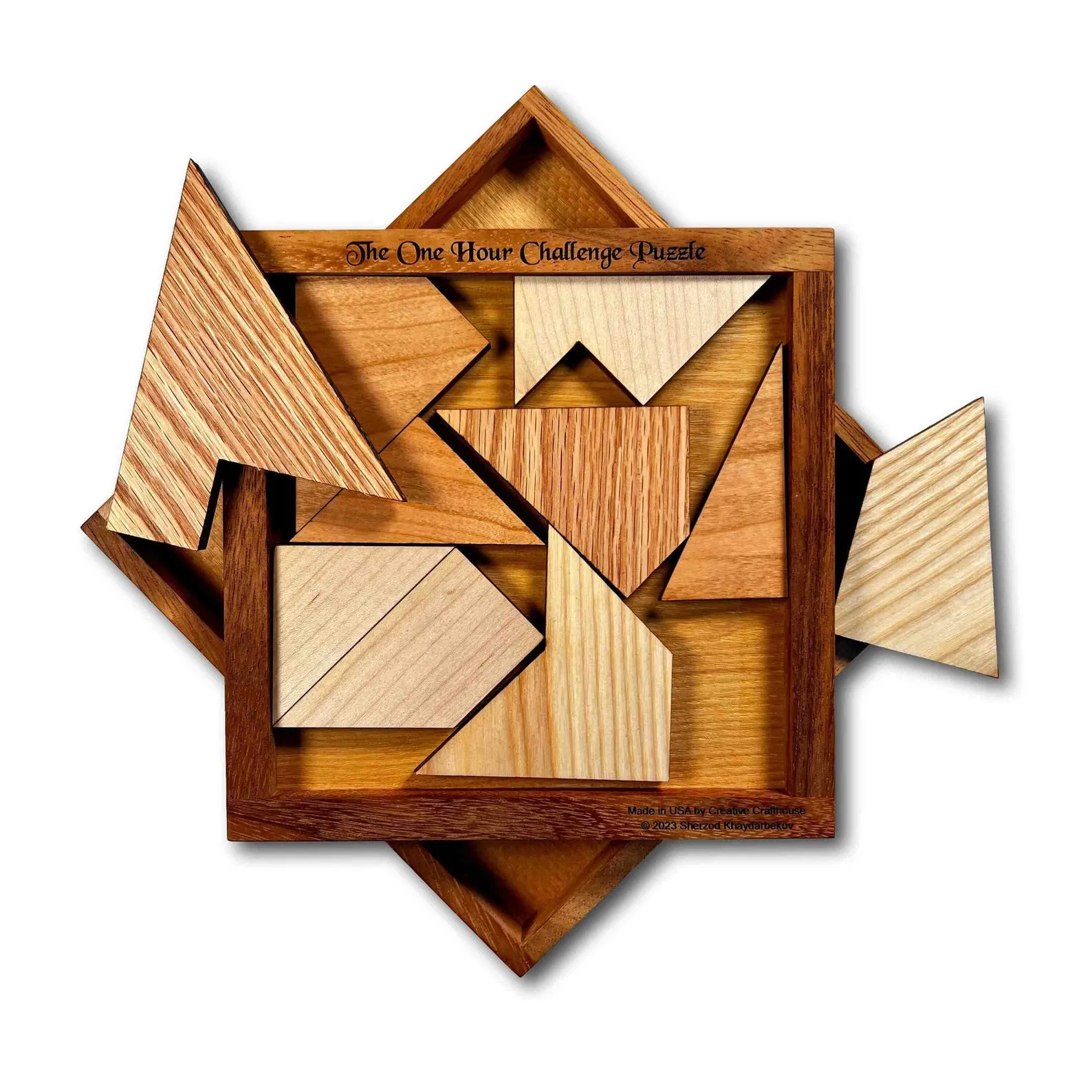 One Hour Challenge Puzzle - Wooden Brain Teaser Puzzle for Adults - Difficult Wooden Brain Teaser - Gift for Puzzle Lovers