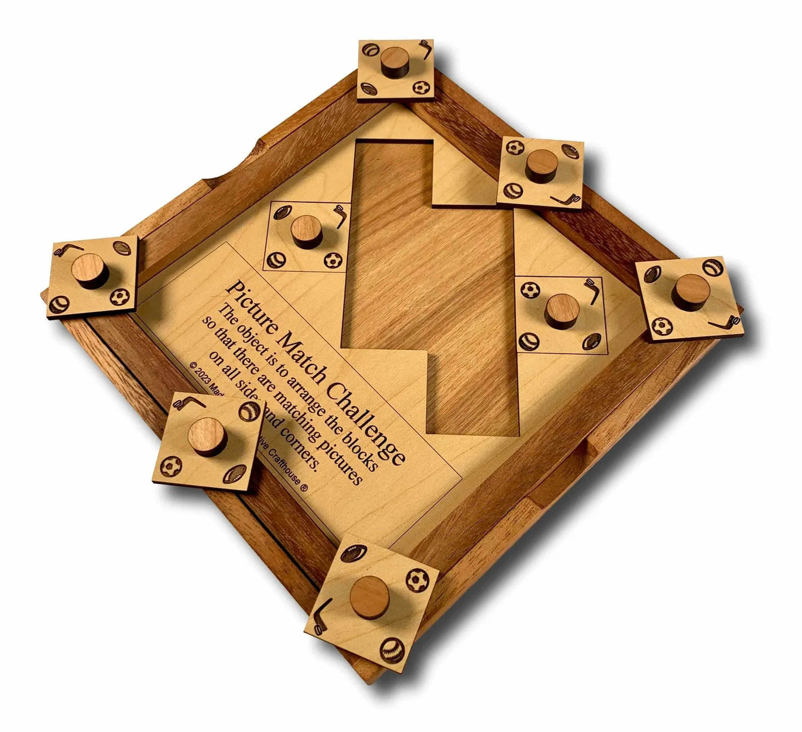 Cracked Glass Wood Puzzle, Difficult Wooden Brain Teaser, 7 Wood Puzzle Pieces, Laser Cut Puzzles, Hard Puzzles For Adults, Dodecagon - Image 3